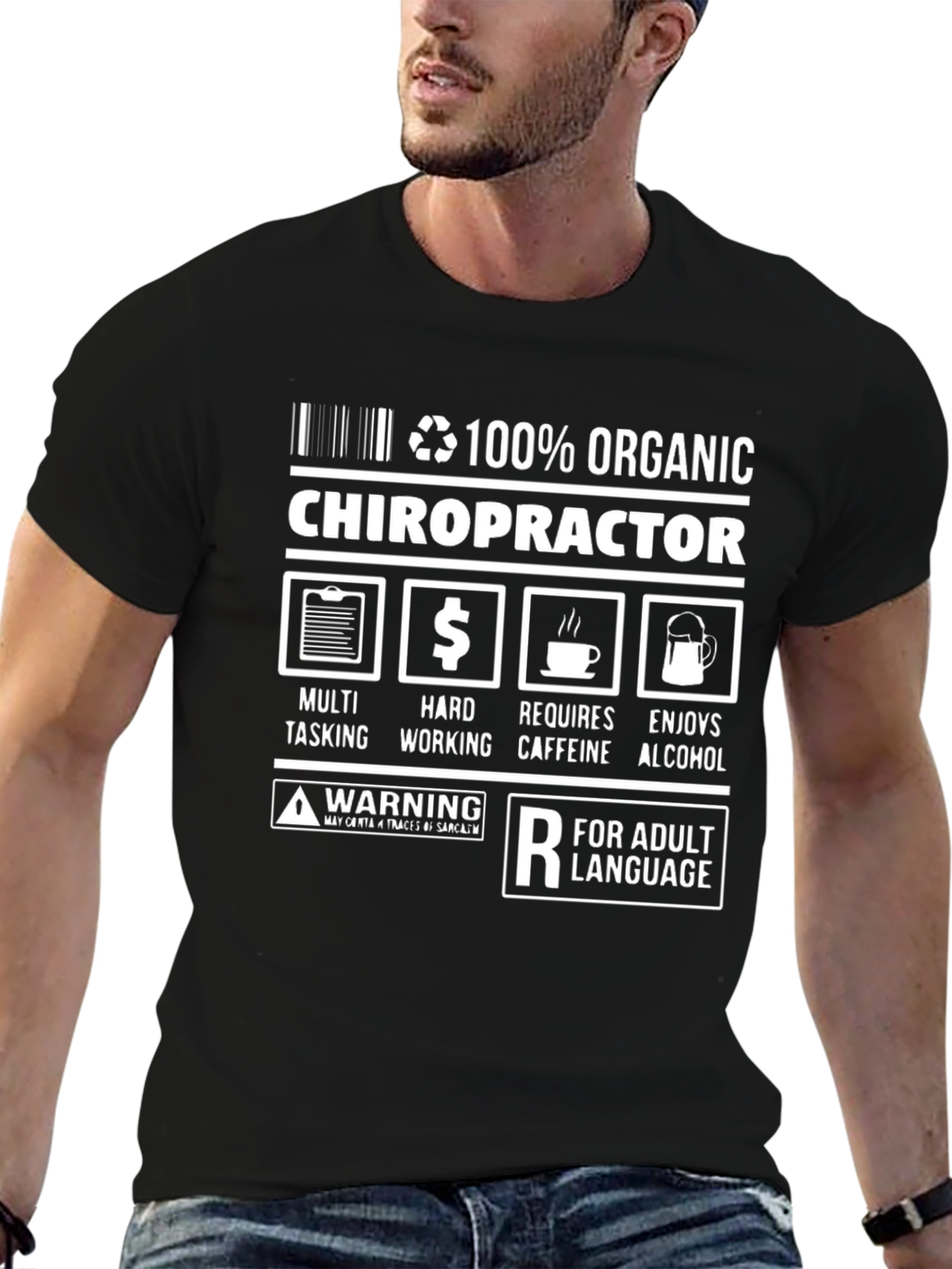 100% Organic Chiropractor Adult Humor T-Shirt
