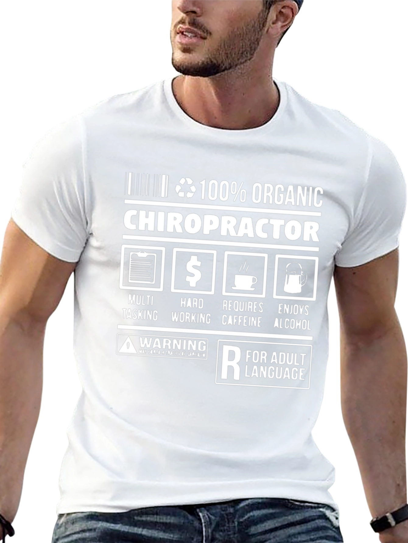 100% Organic Chiropractor Adult Humor T-Shirt