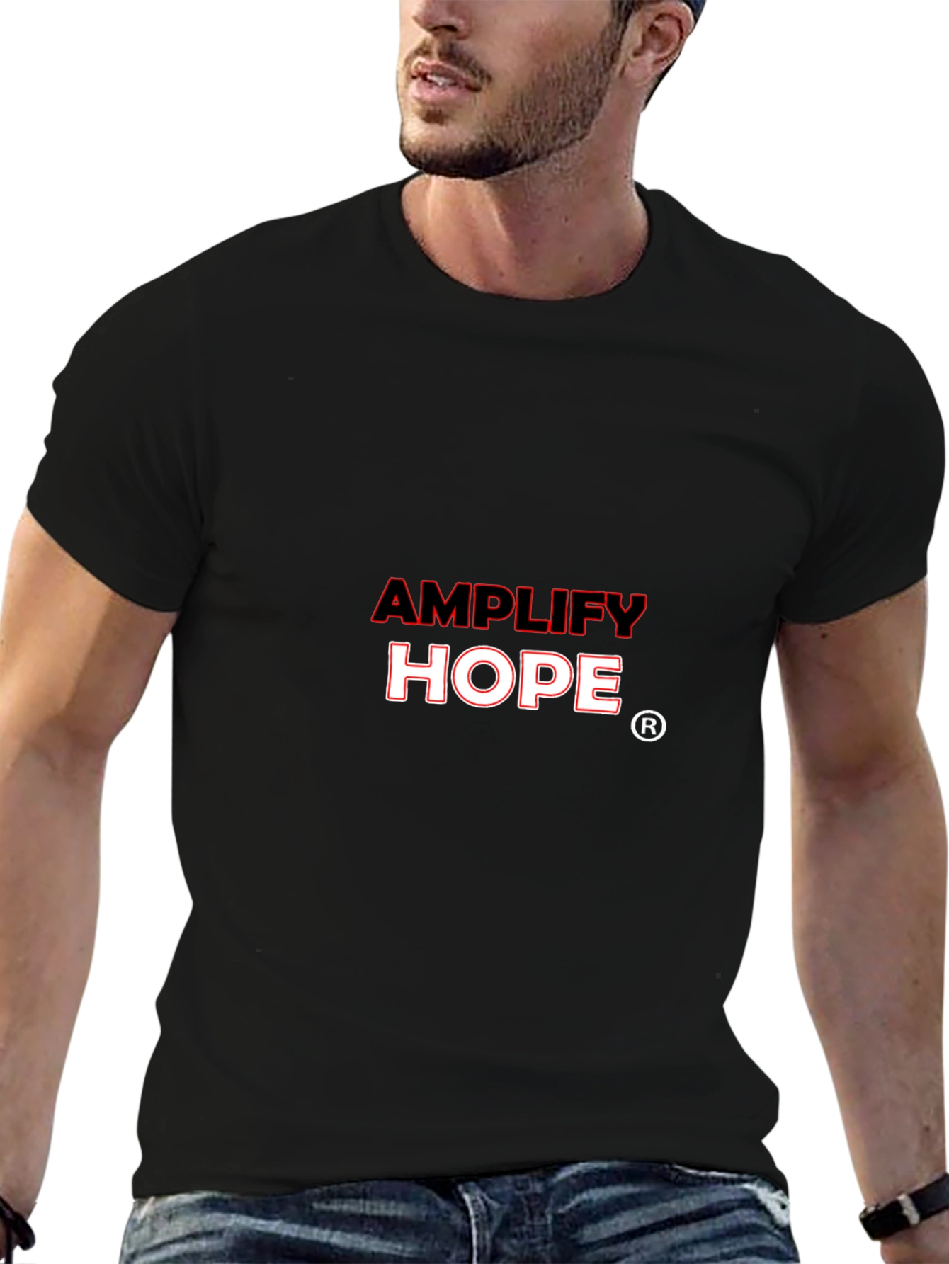 Amplify Hope Graphic T-Shirt - Black Crew Neck Tee