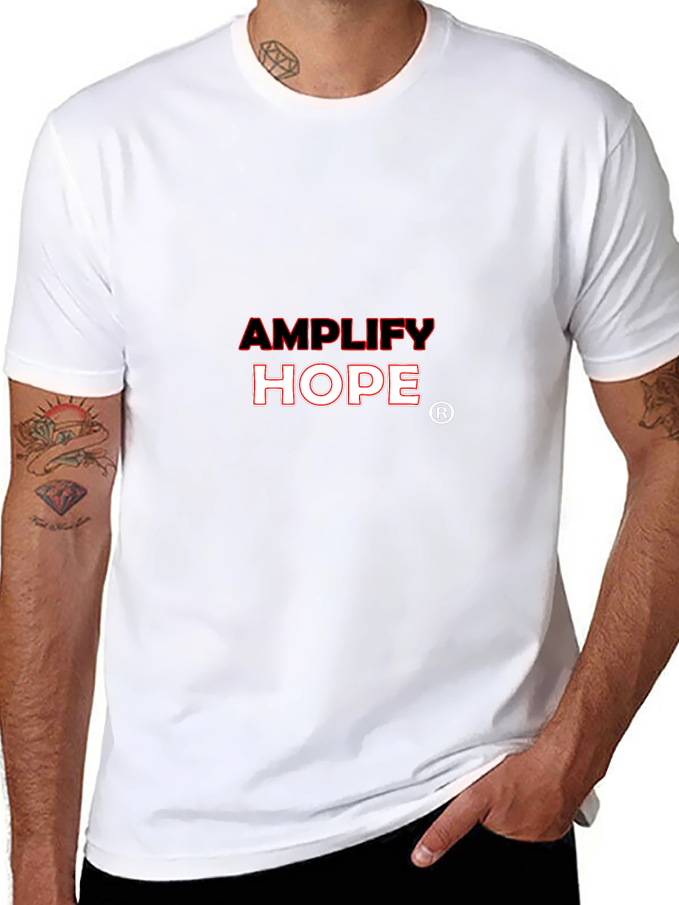 Amplify Hope Graphic T-Shirt - Black Crew Neck Tee