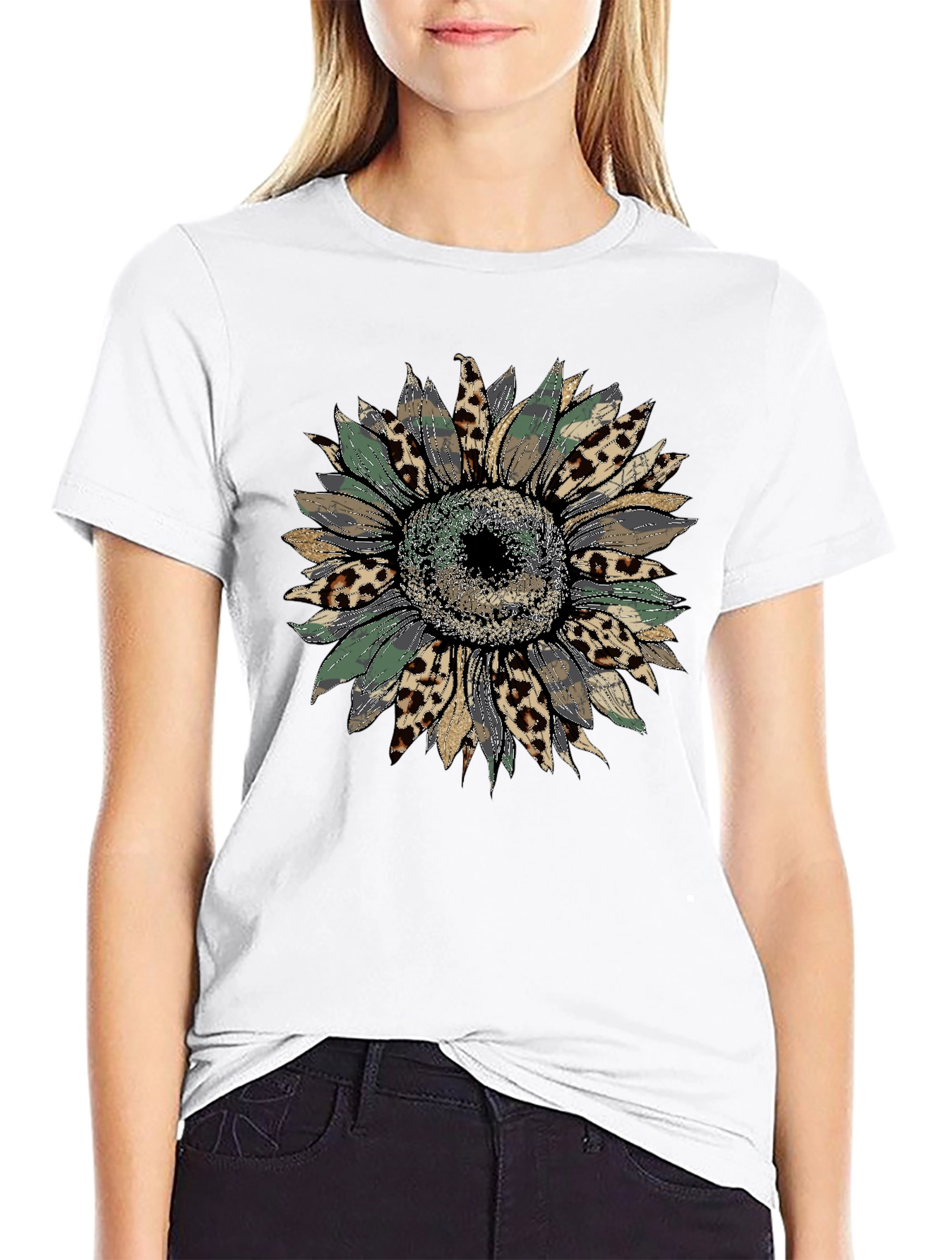 Sunflower Leopard Print Graphic Tee