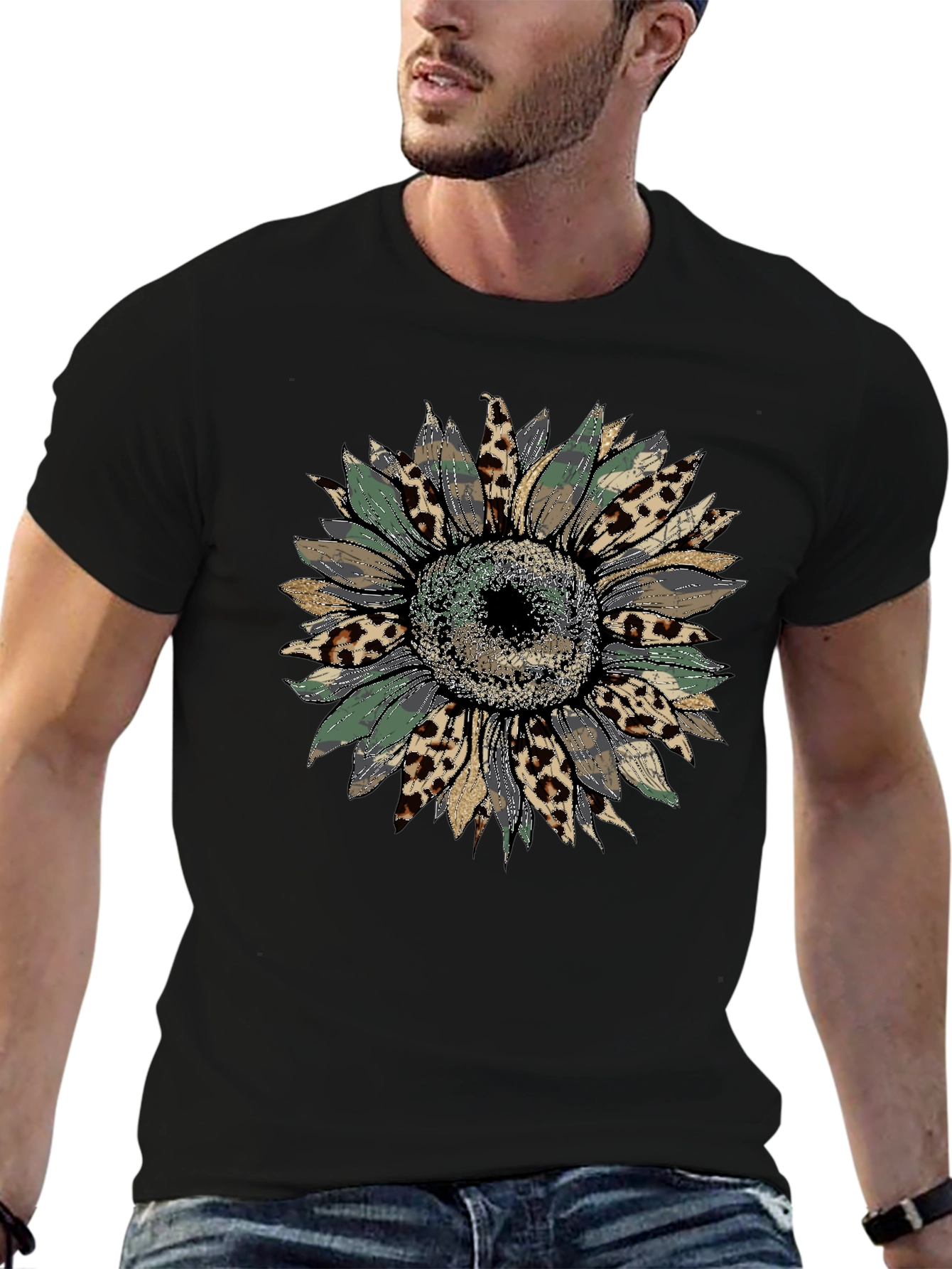 Sunflower Leopard Print Graphic Tee