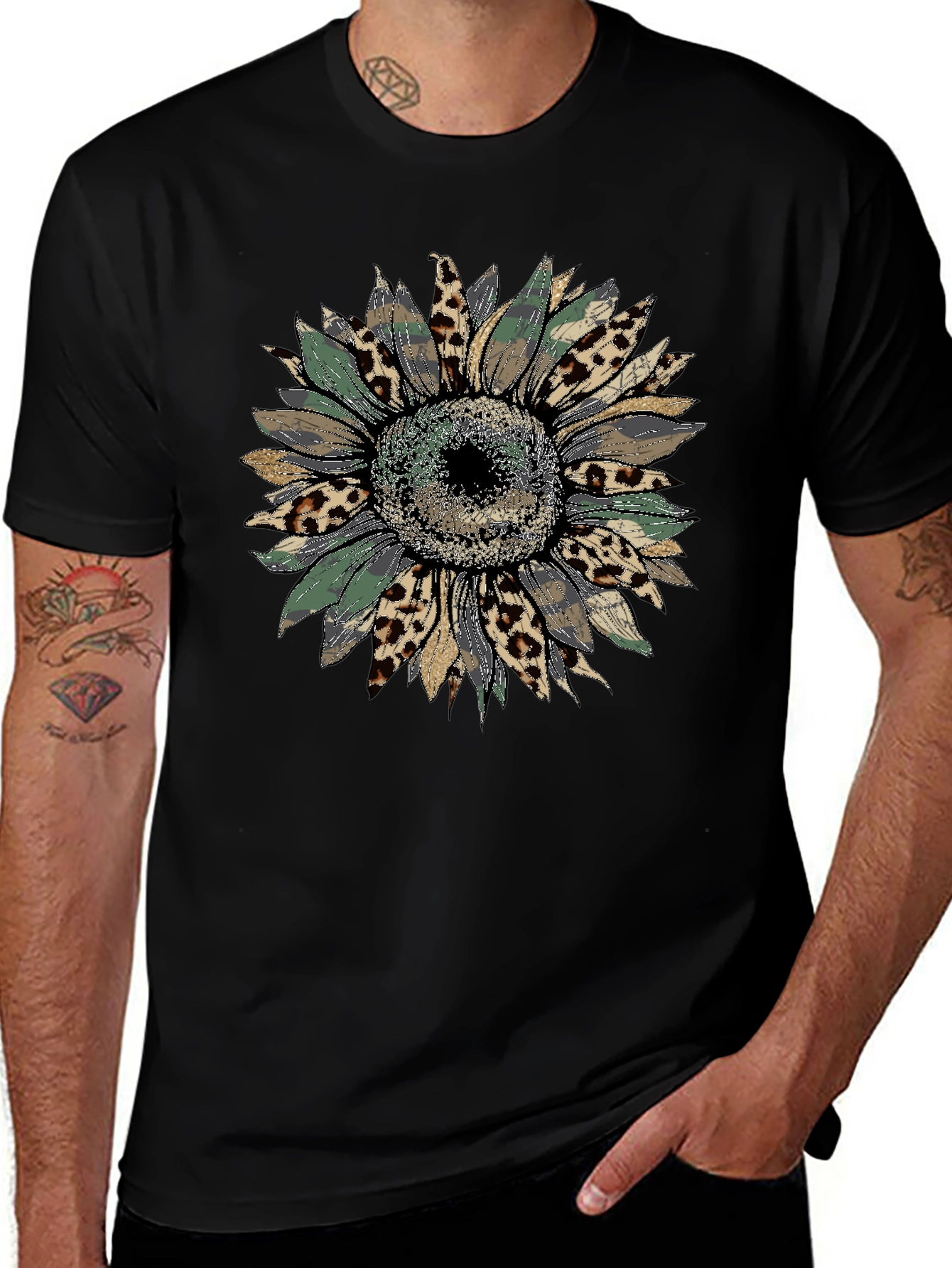 Sunflower Leopard Print Graphic Tee
