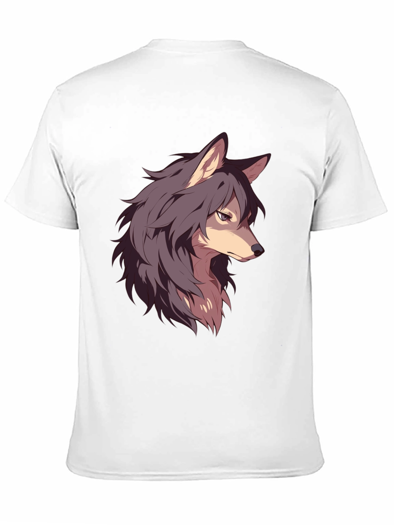 Anime Wolf Graphic Black T-Shirt