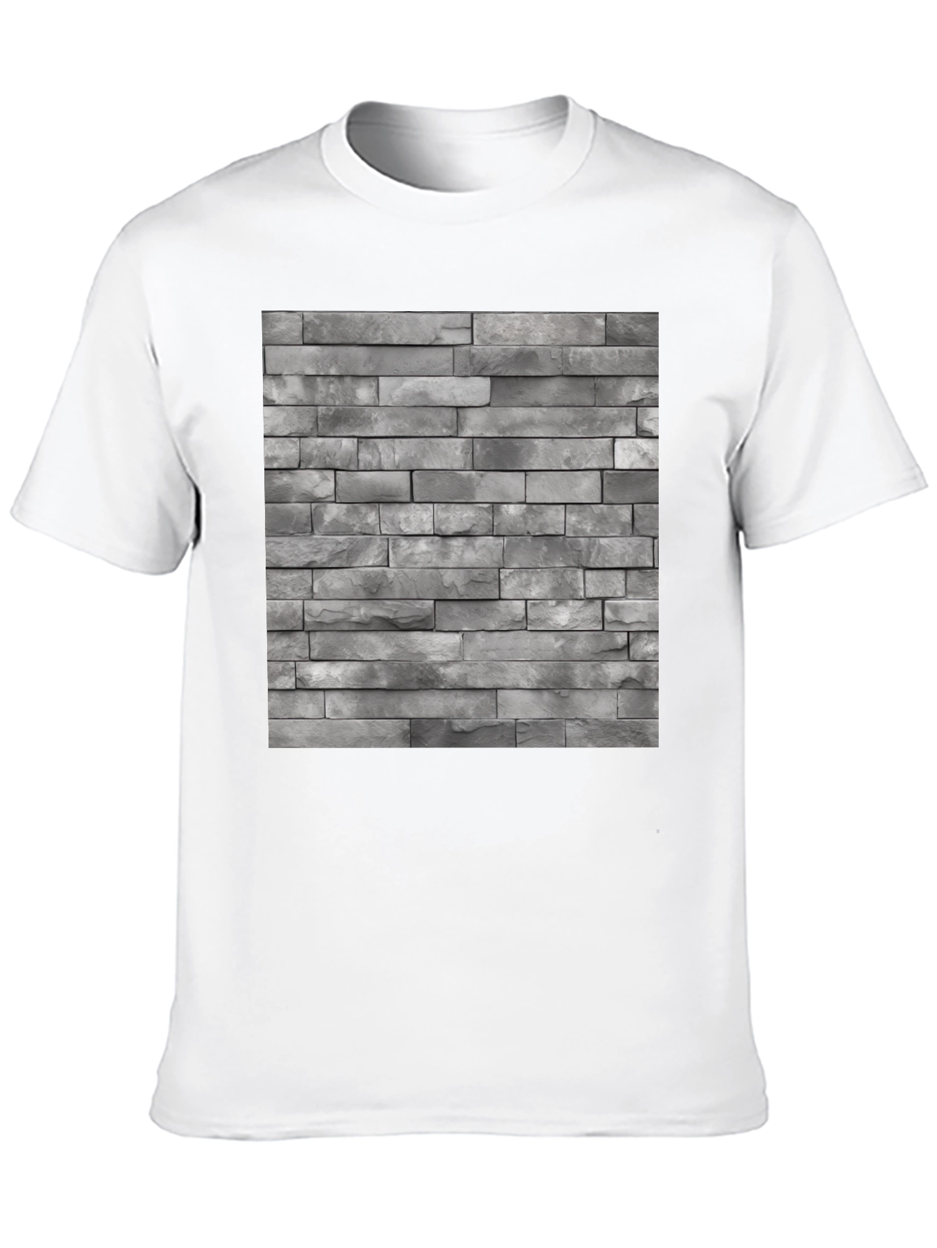 Stone Wall Pattern Black T-Shirt