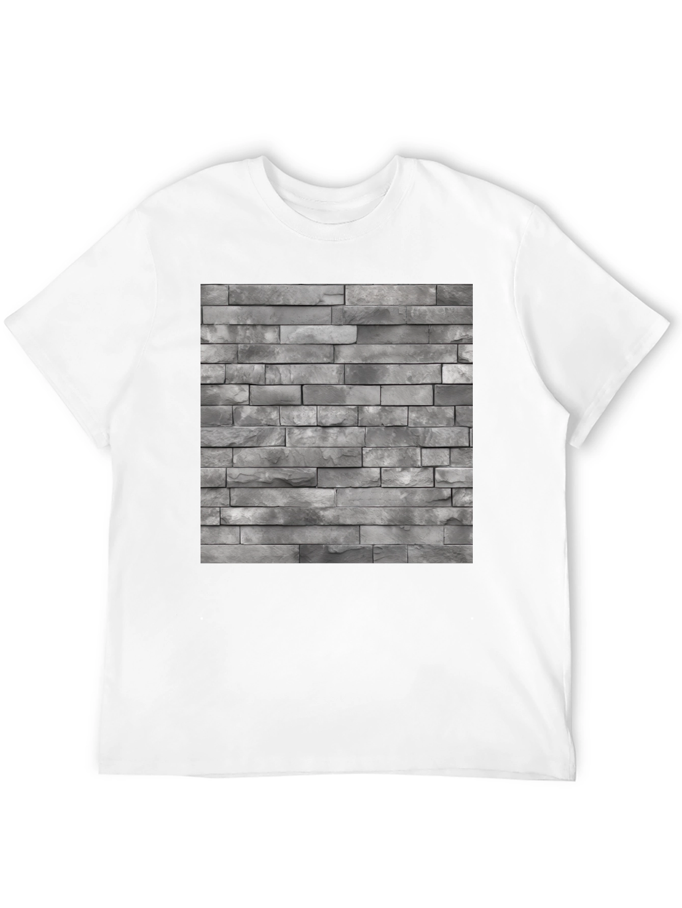 Stone Wall Pattern Black T-Shirt