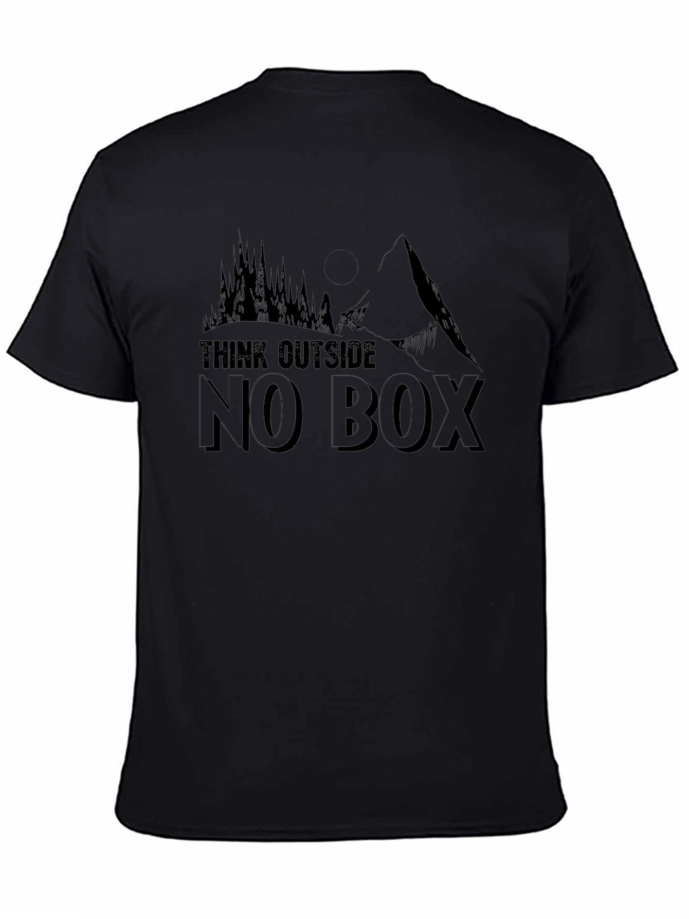 Think Outside No Box Graphic Tee - Black
