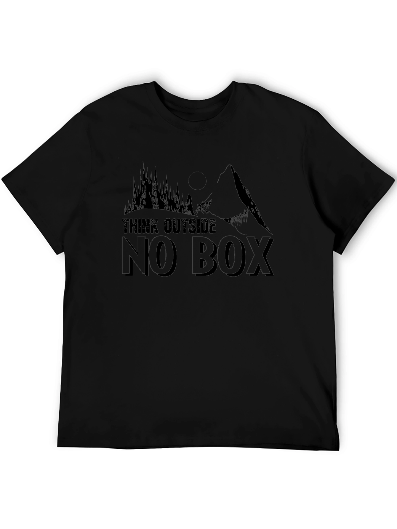 Think Outside No Box Graphic Tee - Black