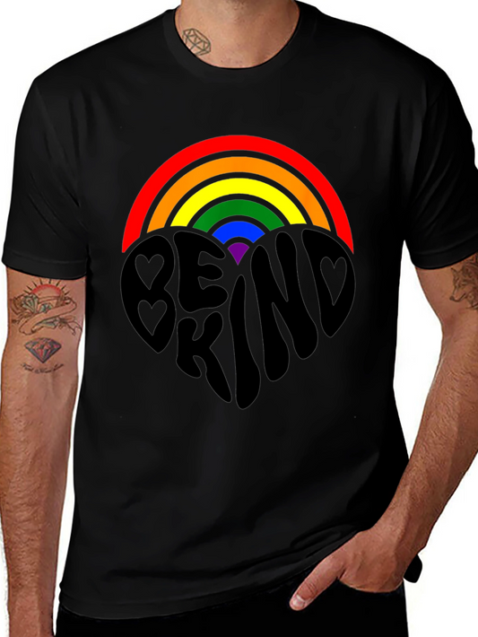 Be Kind Rainbow Heart Graphic Tee