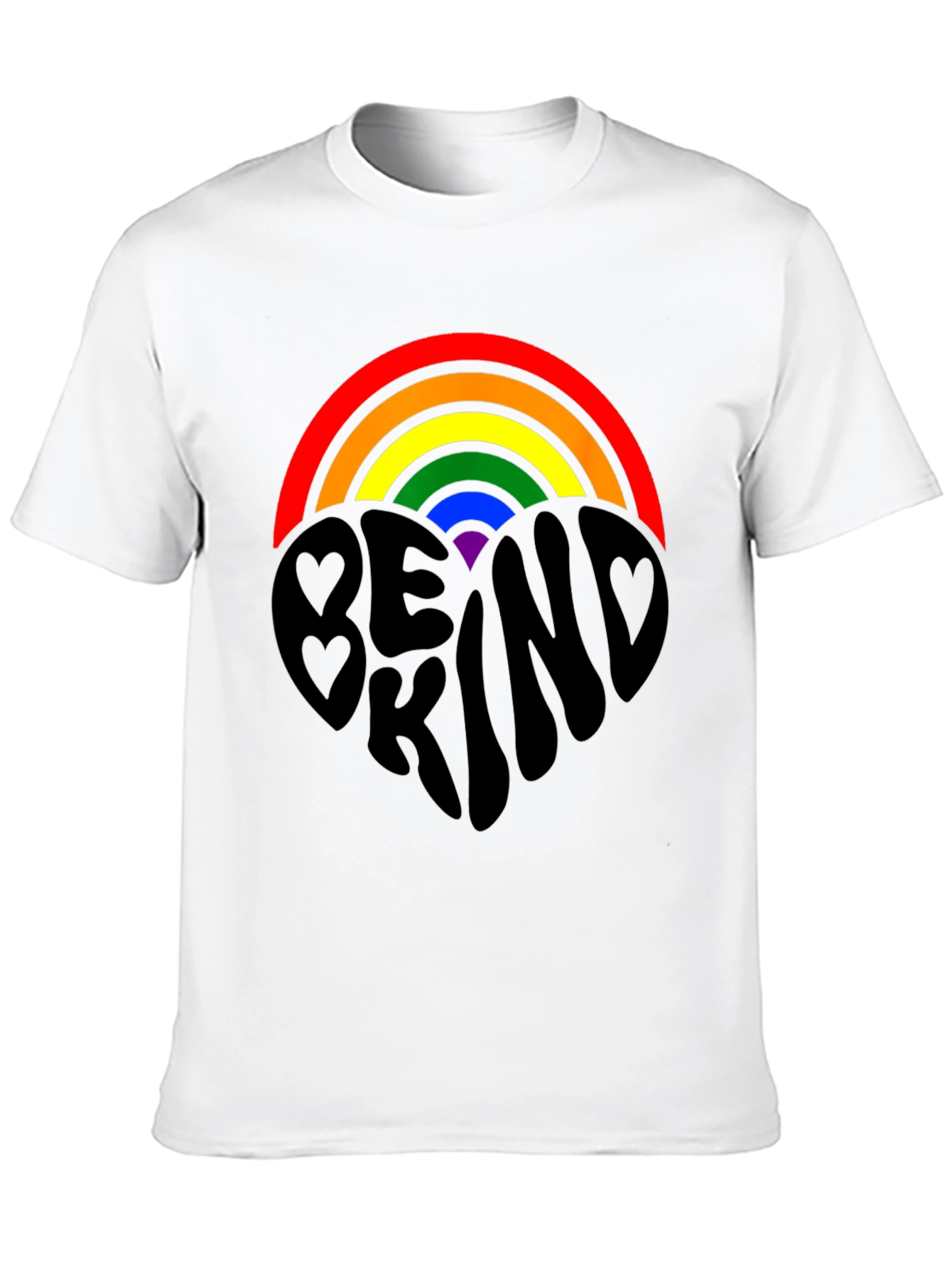 Be Kind Rainbow Heart Graphic Tee