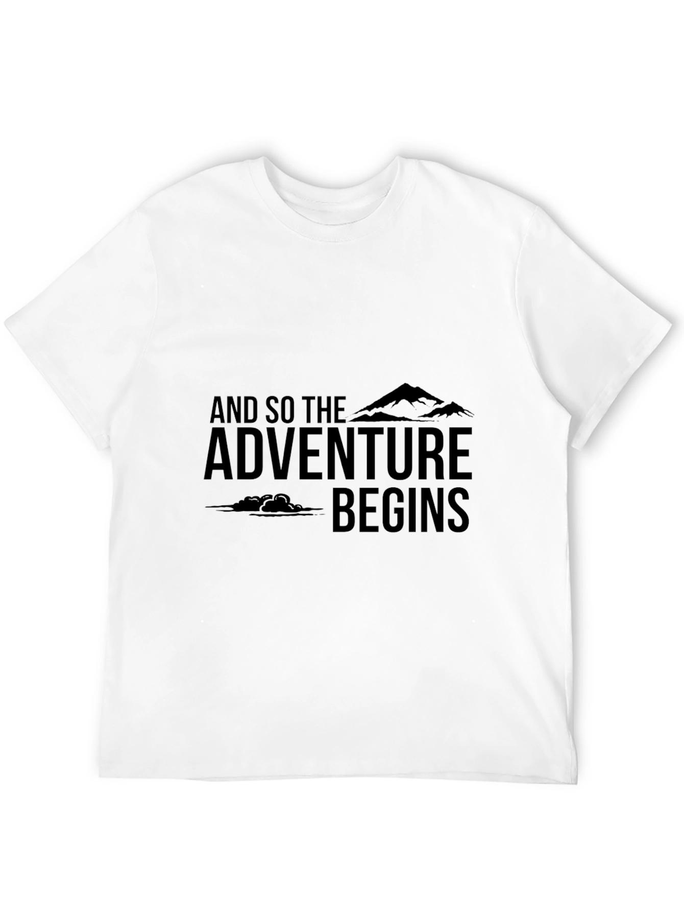 Adventure Begins Graphic Tee - Black Cotton