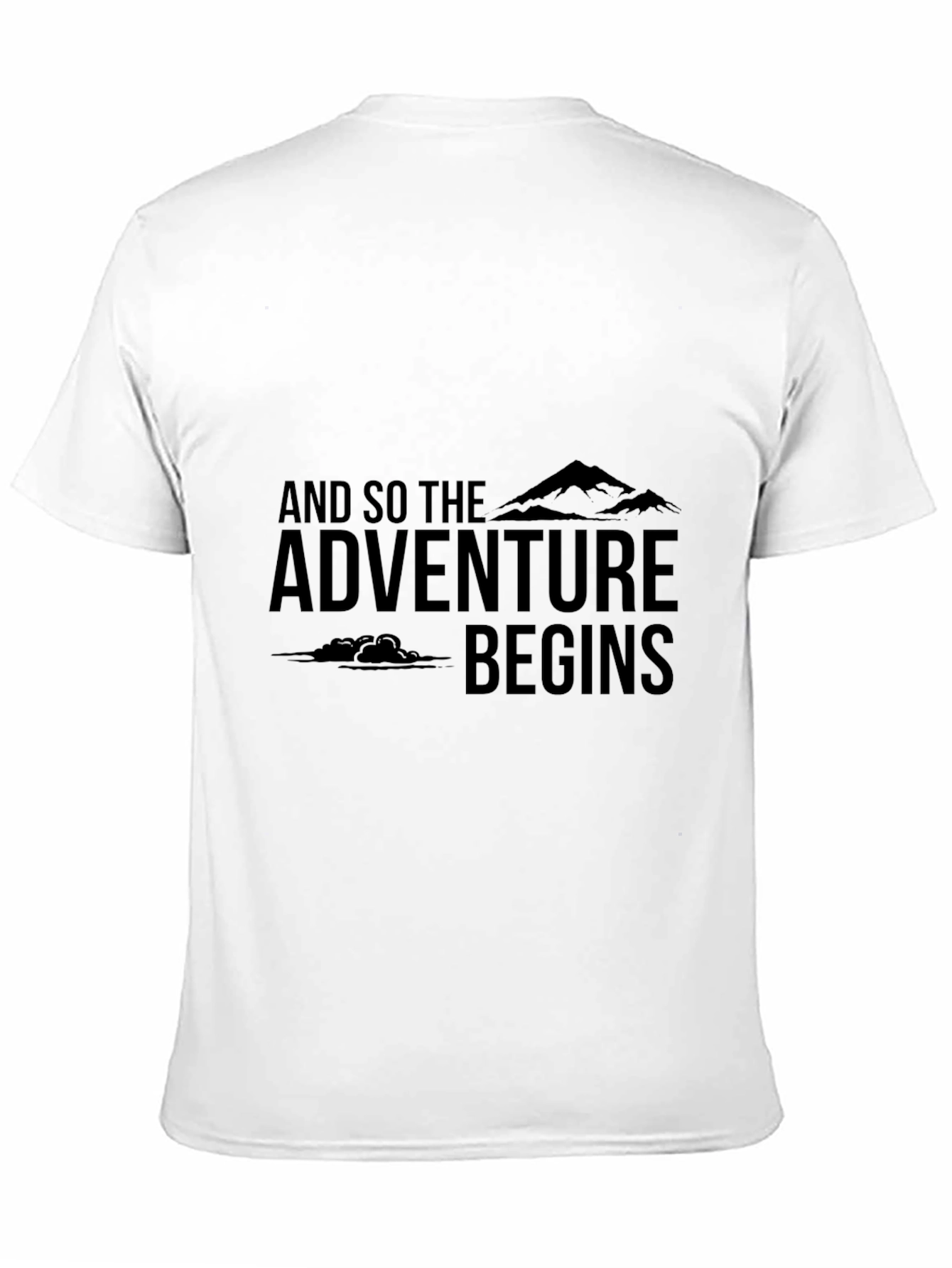 Adventure Begins Graphic Tee - Black Cotton