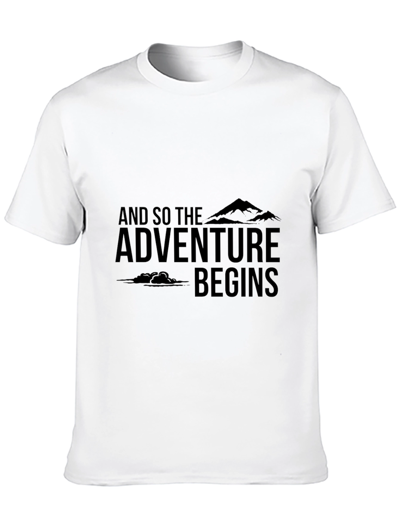 Adventure Begins Graphic Tee - Black Cotton