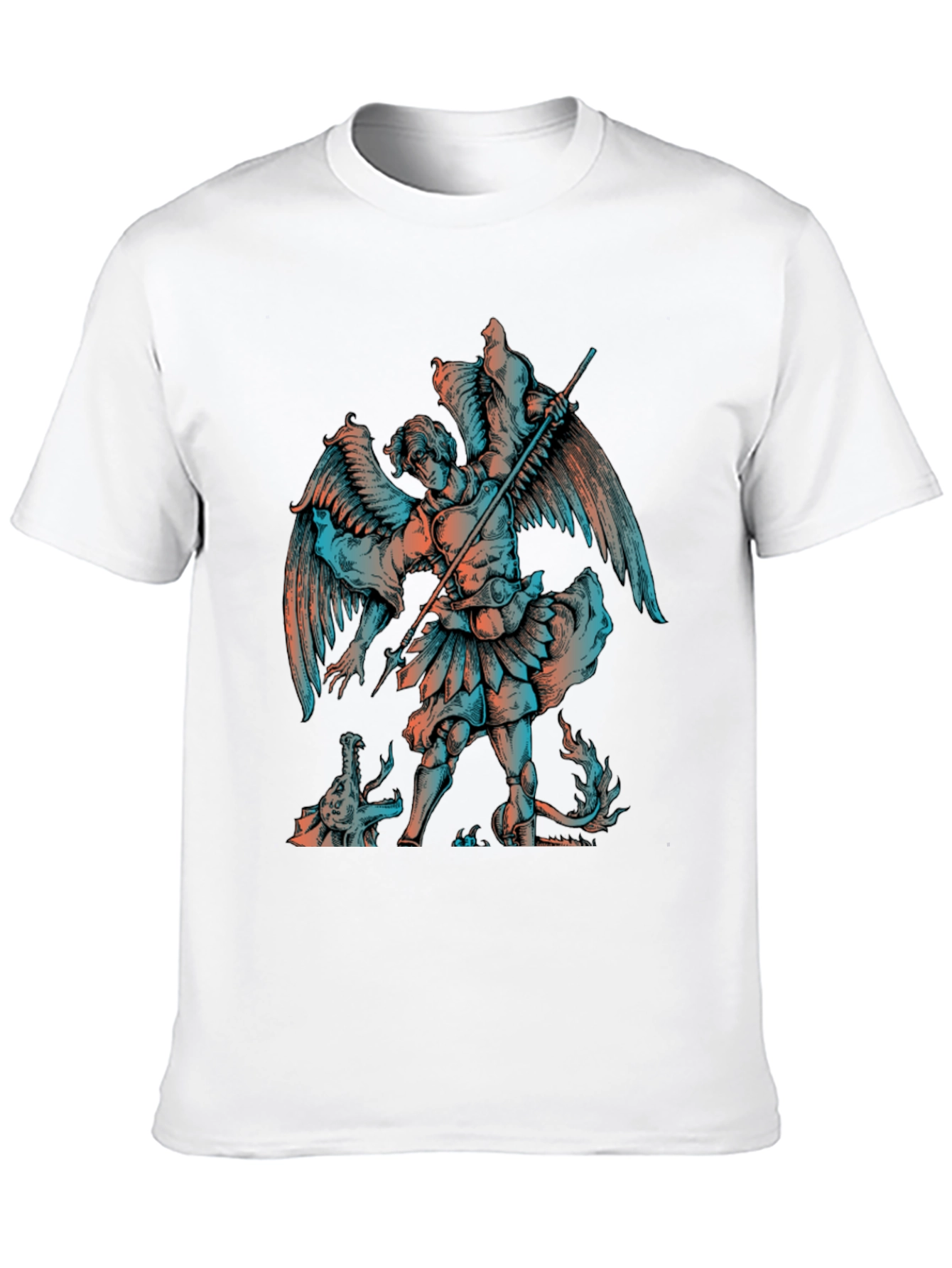 Angel vs Dragon Graphic Print T-Shirt