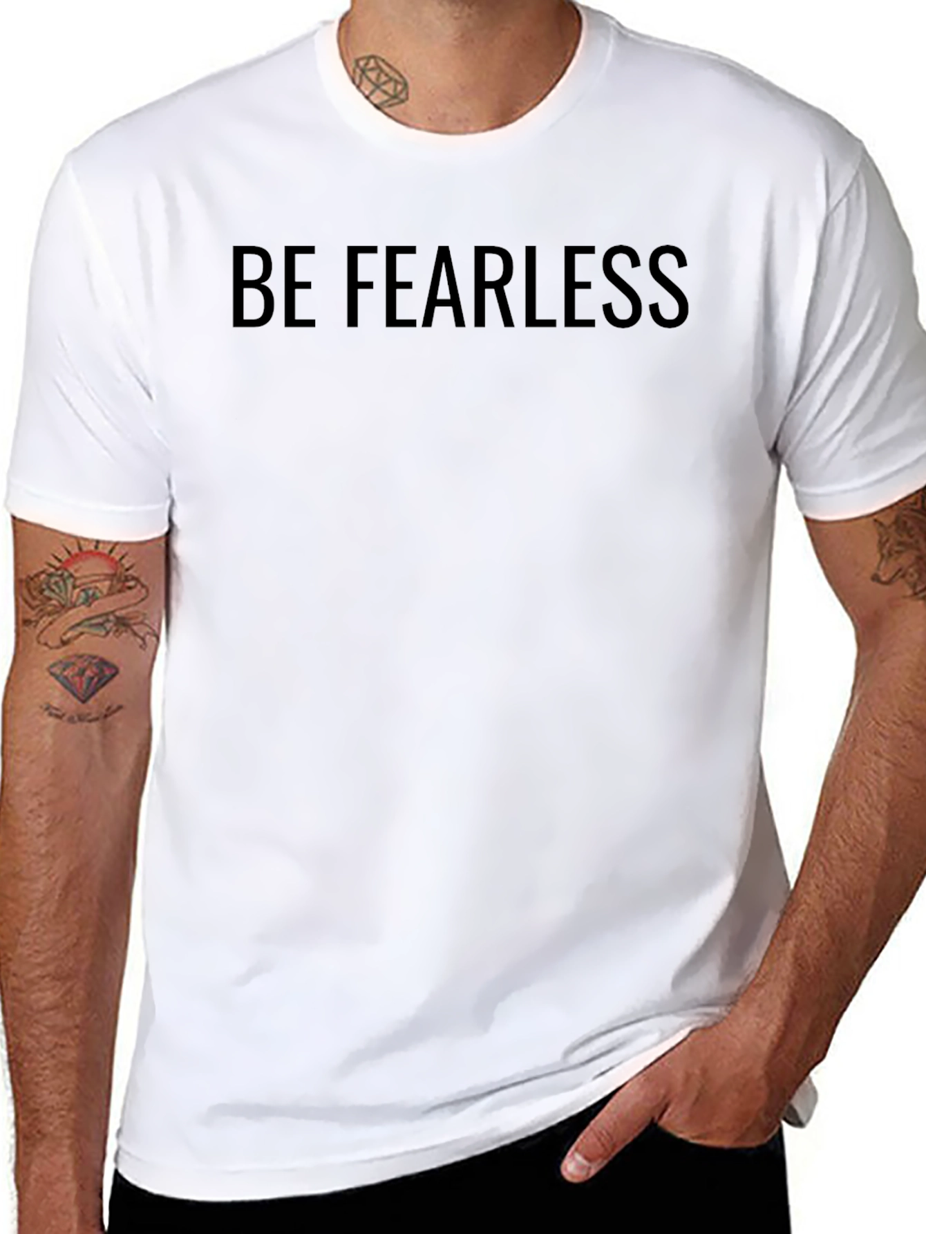 Be Fearless Crew Neck Tee - Soft Black T-Shirt