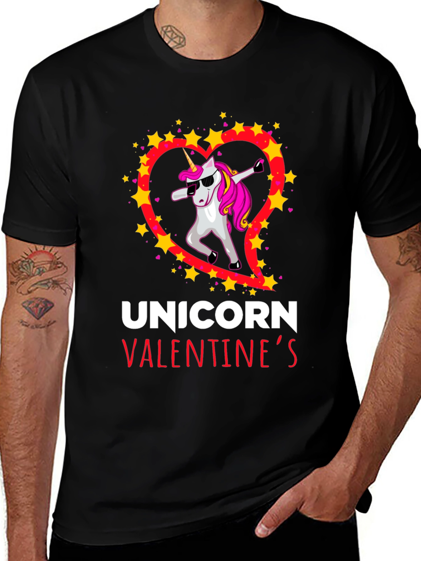 Unicorn Valentines Day Dabbing T-Shirt