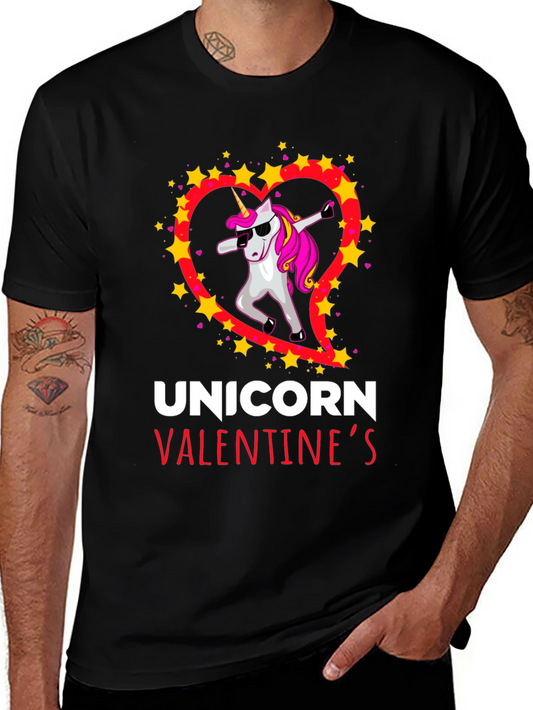 Unicorn Valentines Day Dabbing T-Shirt
