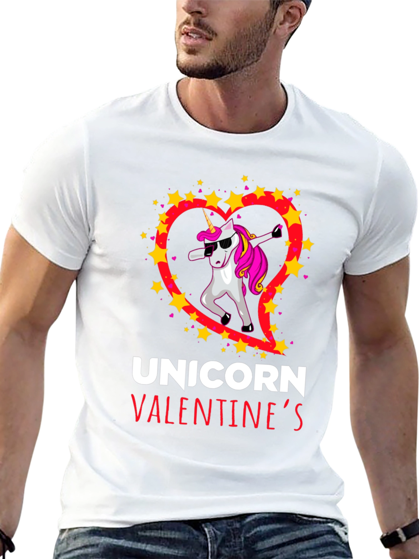 Unicorn Valentines Day Dabbing T-Shirt