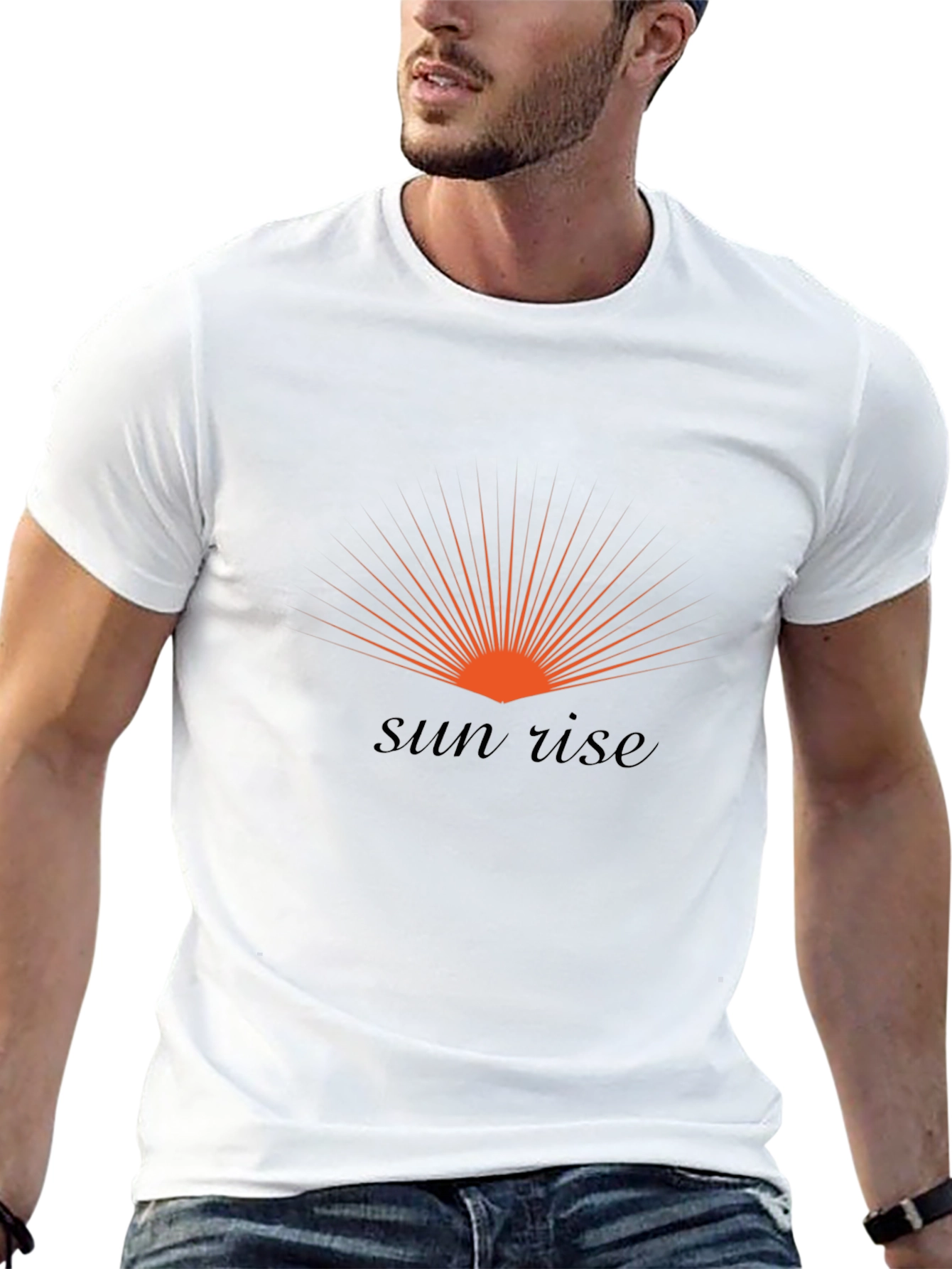 Sunrise Graphic Print Black T-Shirt