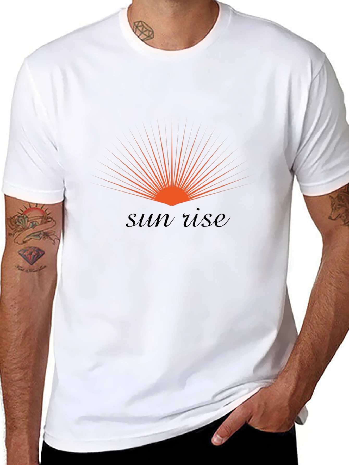 Sunrise Graphic Print Black T-Shirt