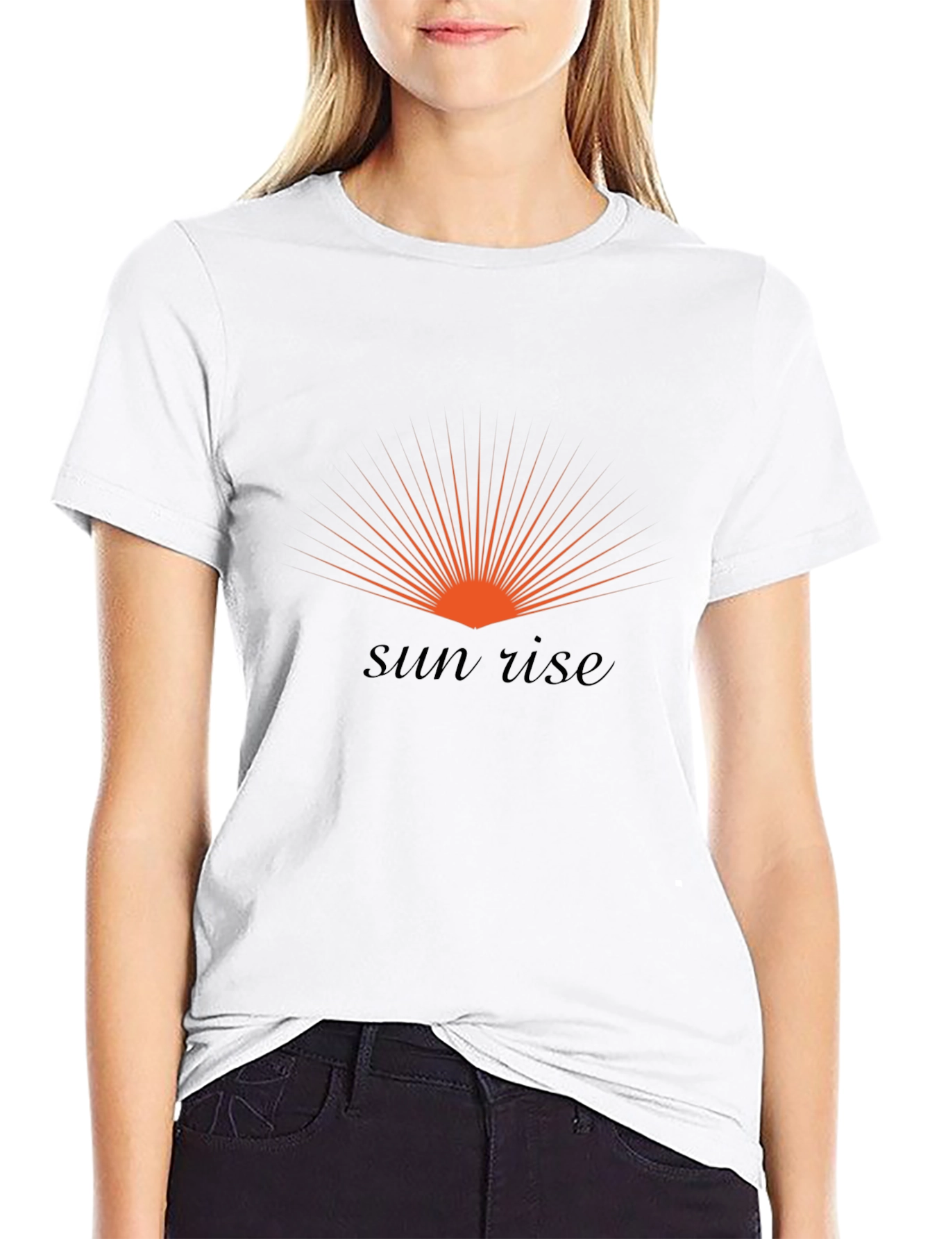 Sunrise Graphic Print Black T-Shirt