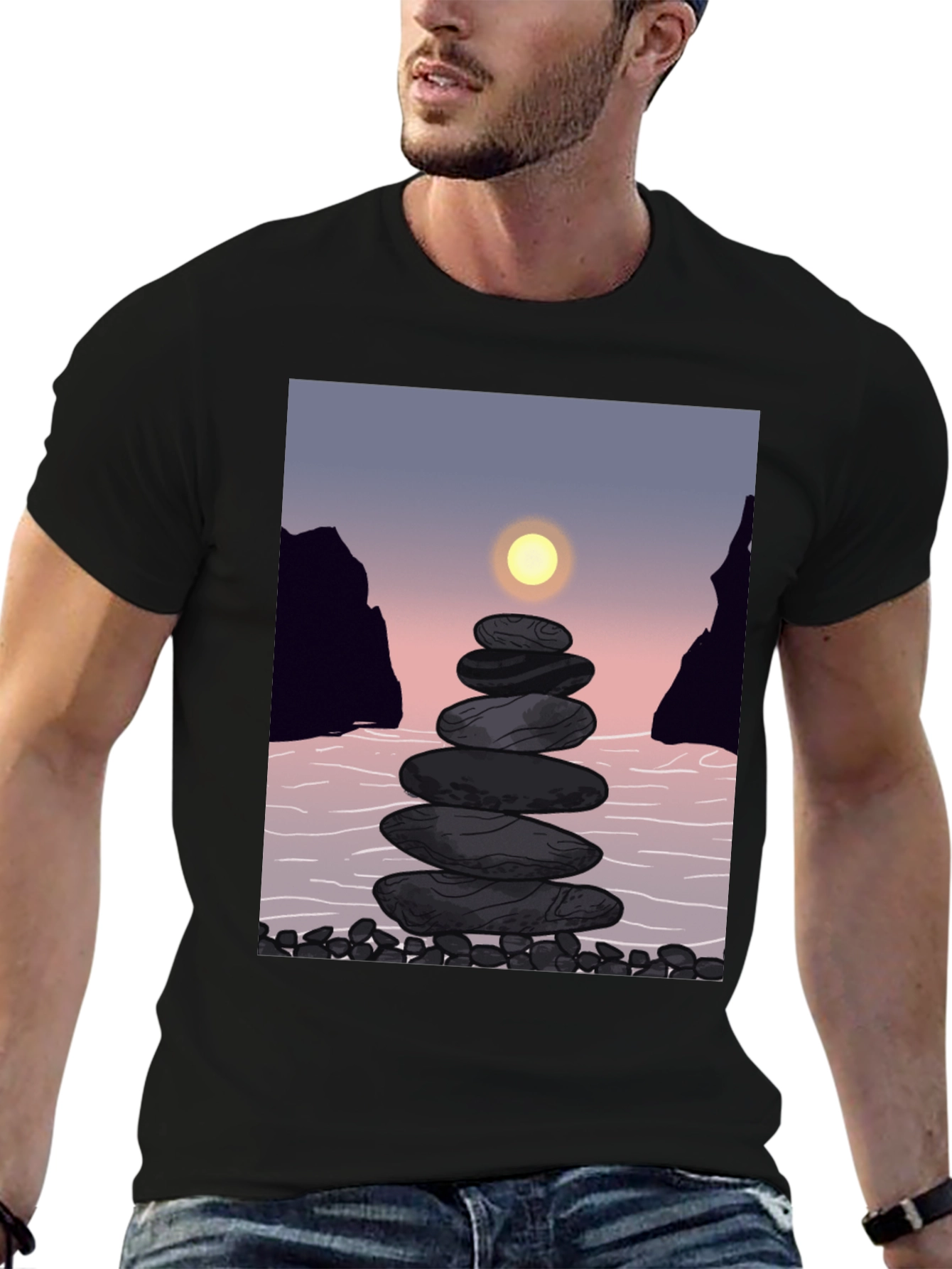Zen Stone Stack Graphic Tee - Relaxed Fit
