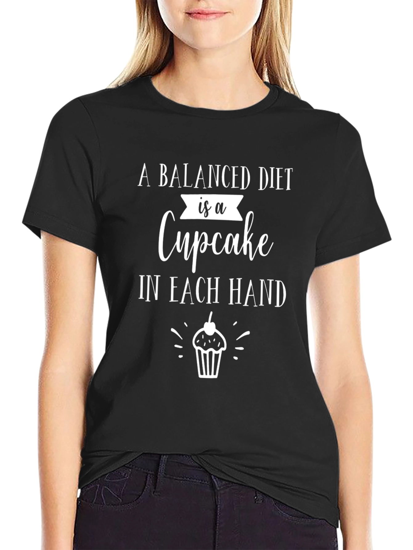 Balanced Diet Cupcake T-Shirt - Funny Graphic Tee