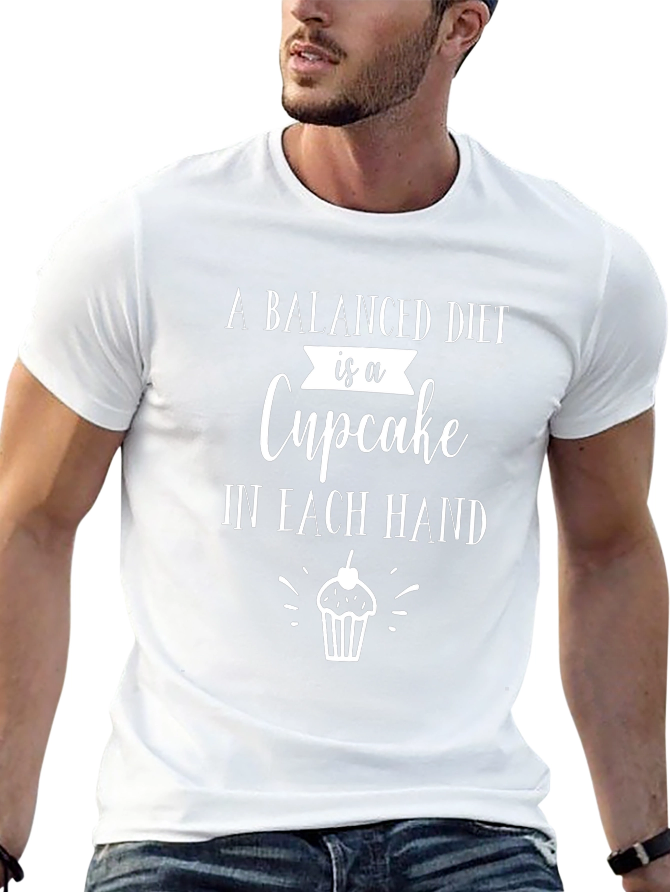 Balanced Diet Cupcake T-Shirt - Funny Graphic Tee