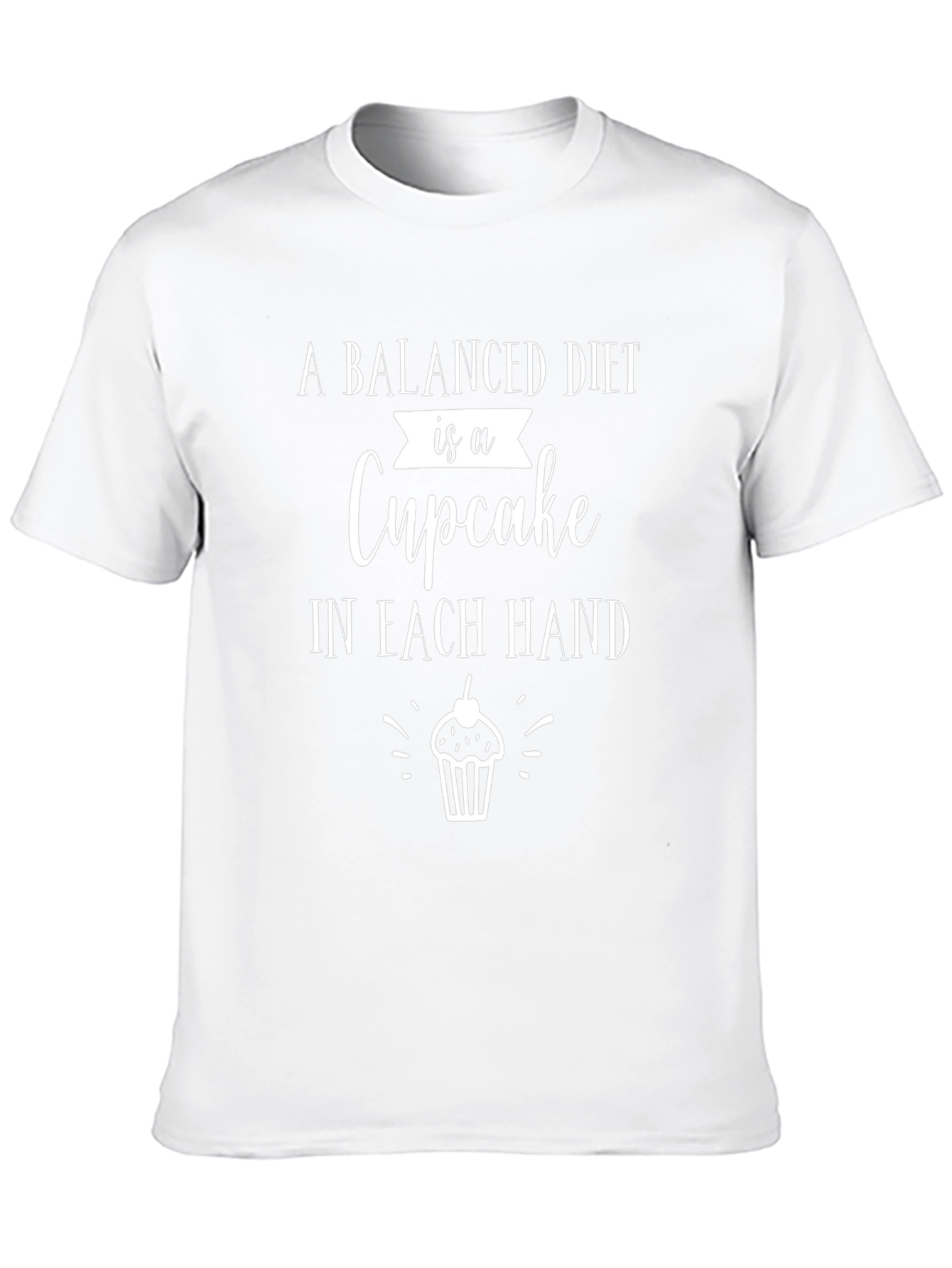 Balanced Diet Cupcake T-Shirt - Funny Graphic Tee