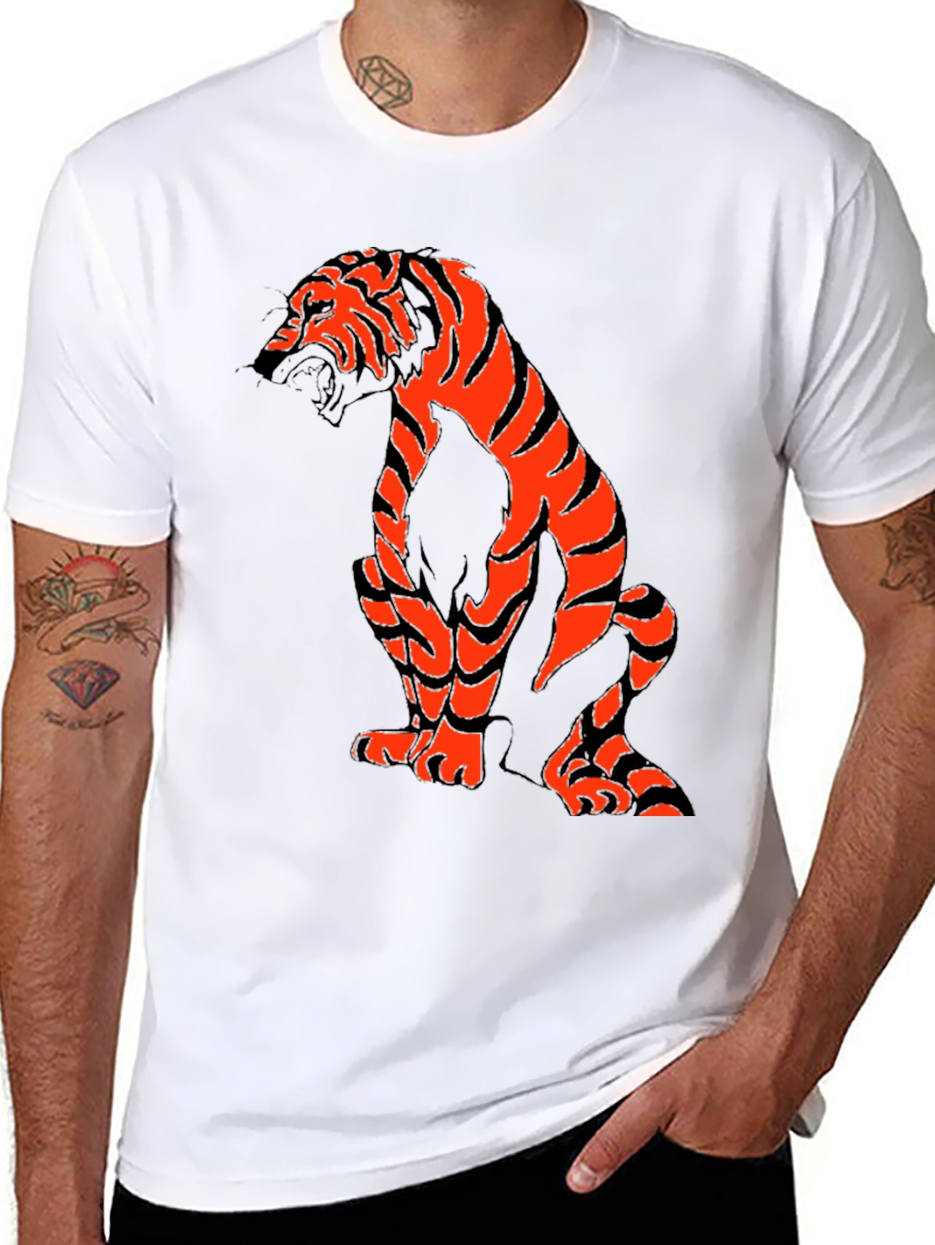 Tiger Graphic Tee - Mens Black T-Shirt