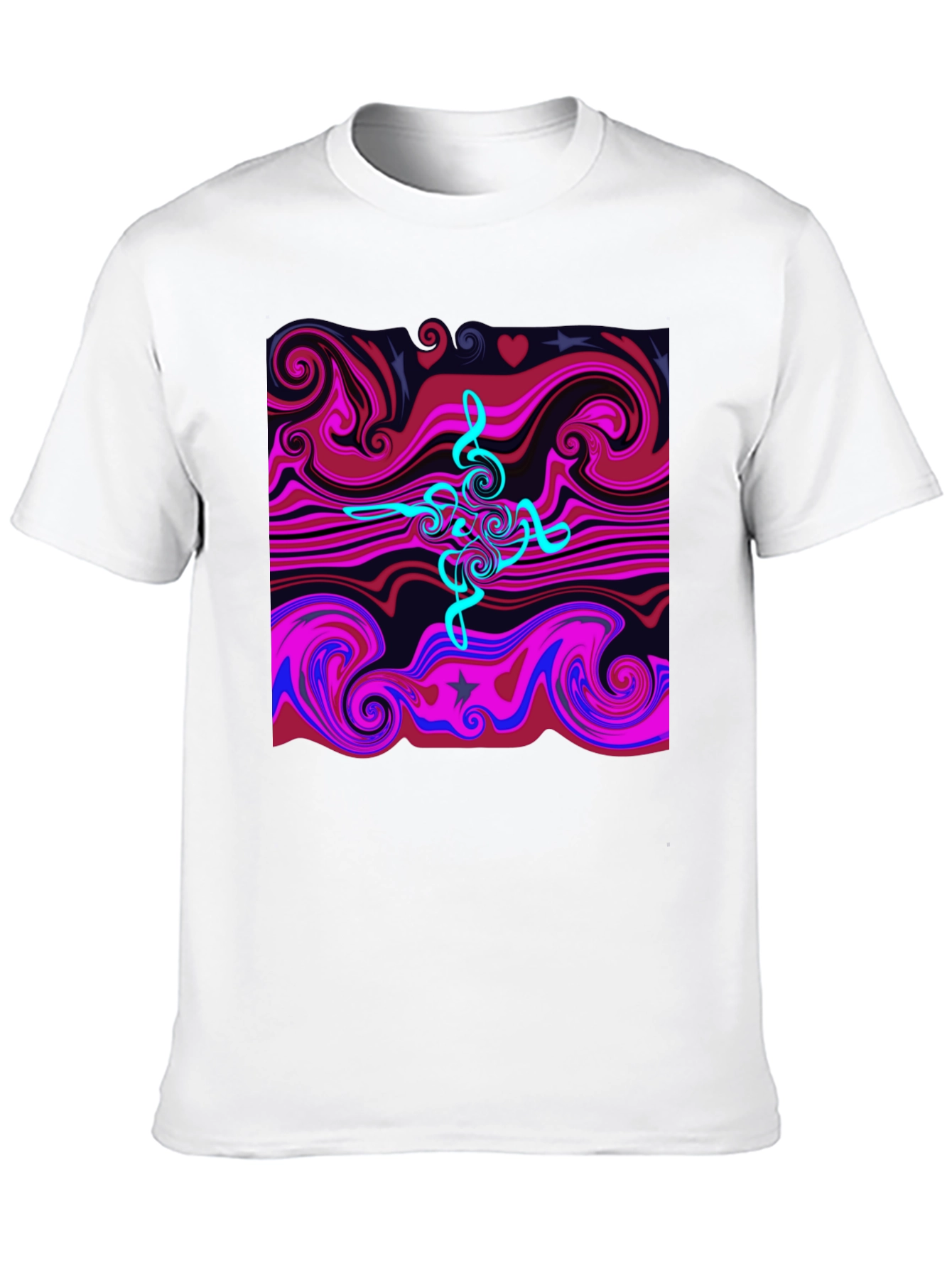 Abstract Swirl Tee - Cool Graphic Print Black T-Shirt