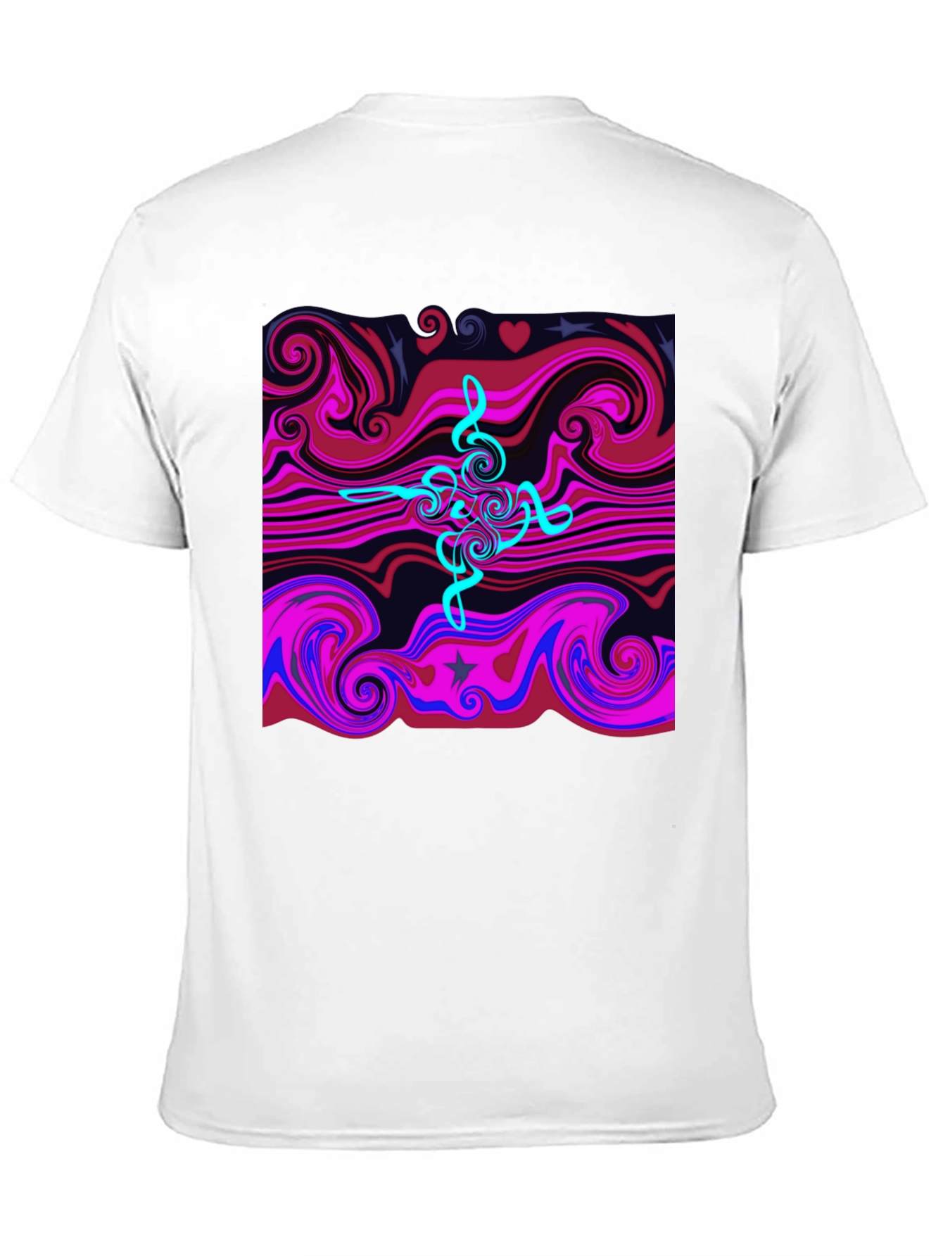 Abstract Swirl Tee - Cool Graphic Print Black T-Shirt