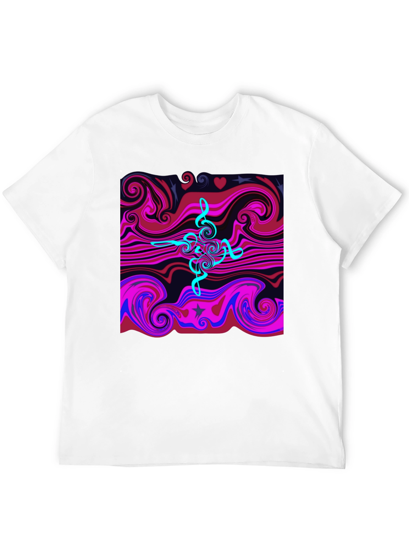Abstract Swirl Tee - Cool Graphic Print Black T-Shirt