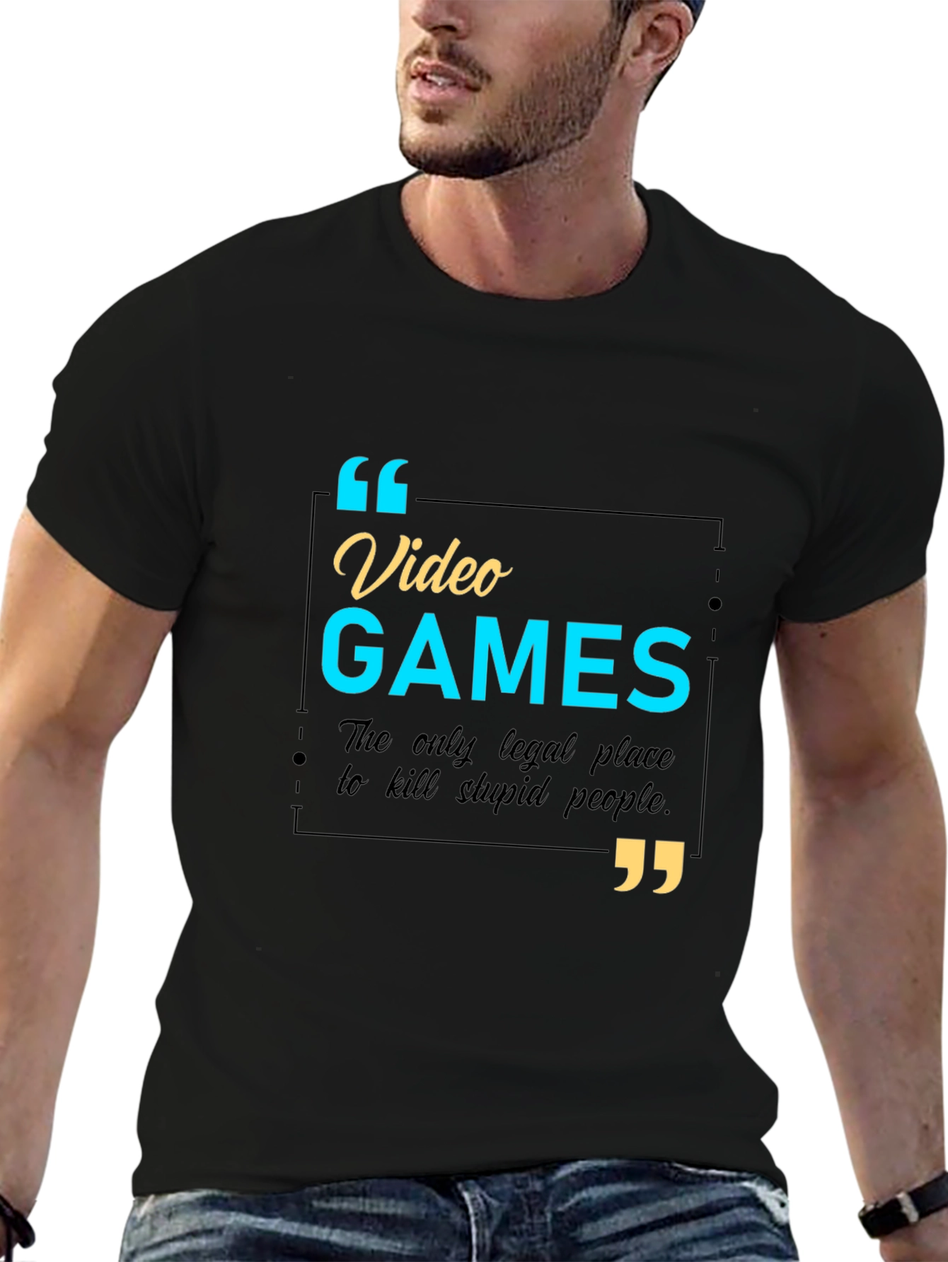 Video Games Funny Slogan T-Shirt - Kill Stupid People