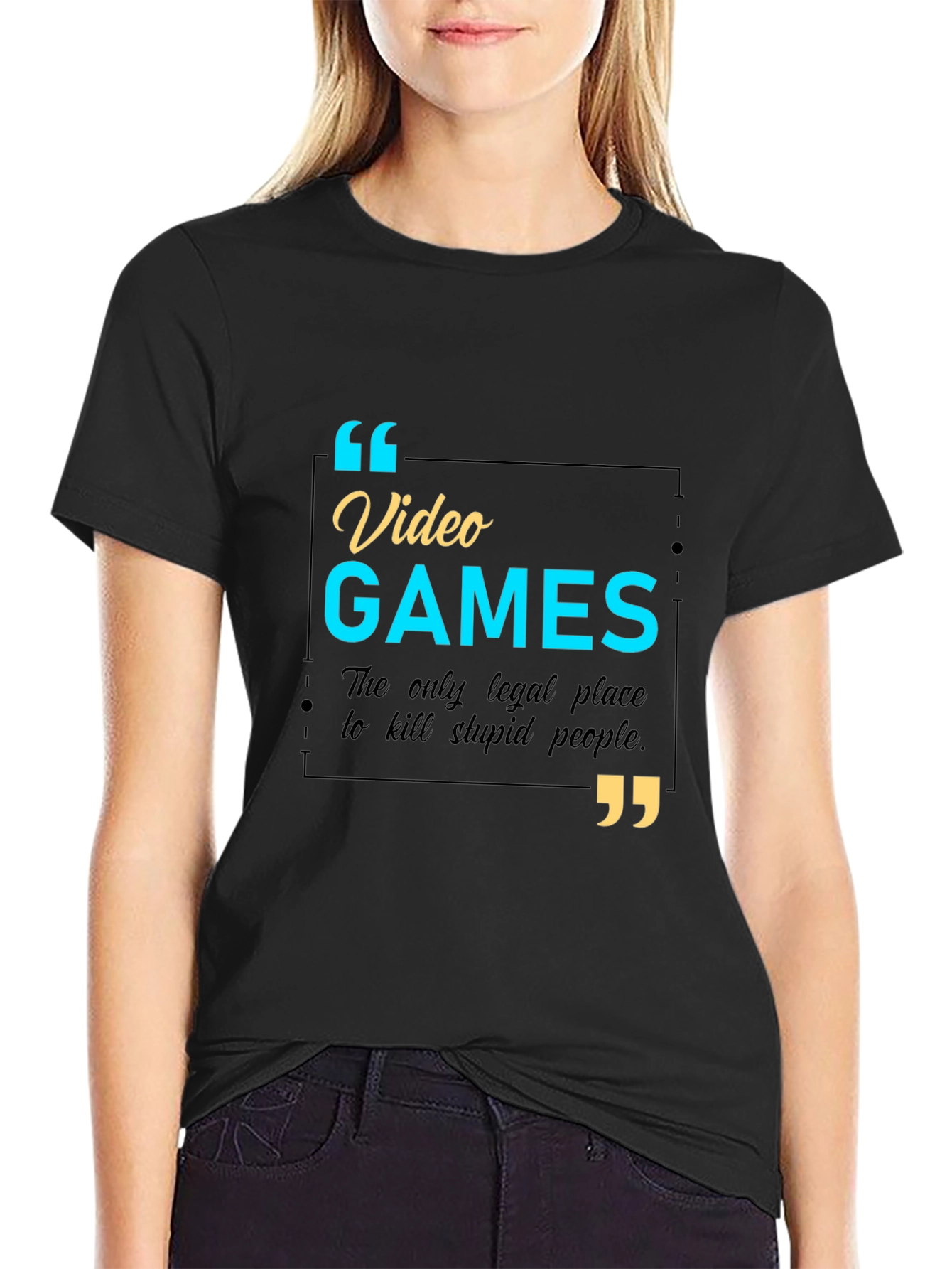 Video Games Funny Slogan T-Shirt - Kill Stupid People