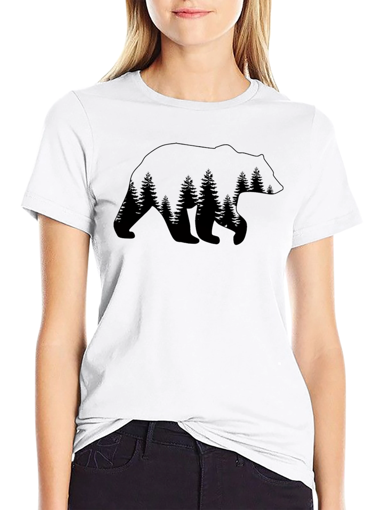 Bear Forest Graphic Tee - Nature Inspired Design
