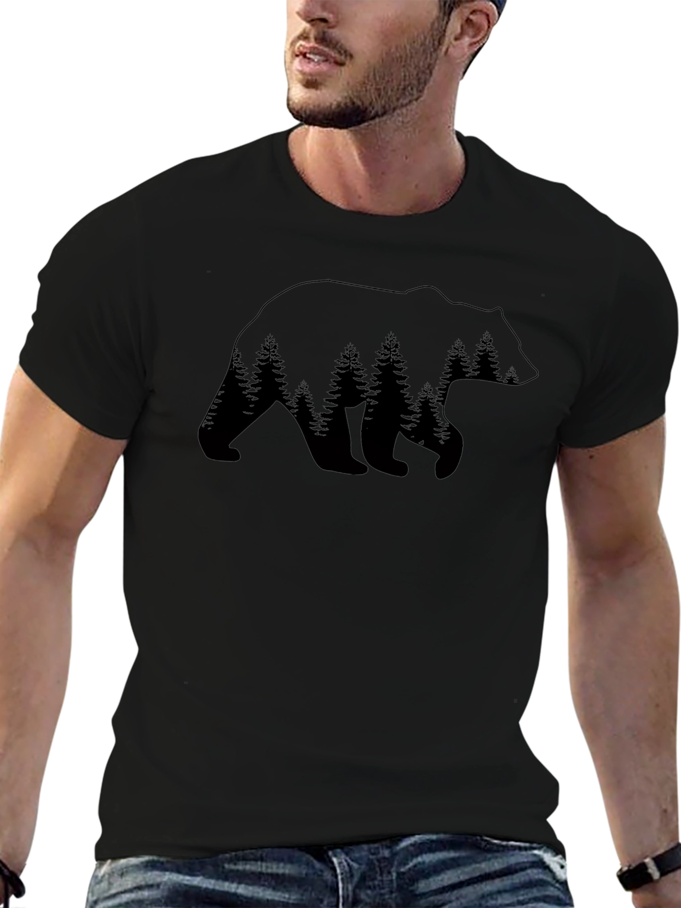 Bear Forest Graphic Tee - Nature Inspired Design