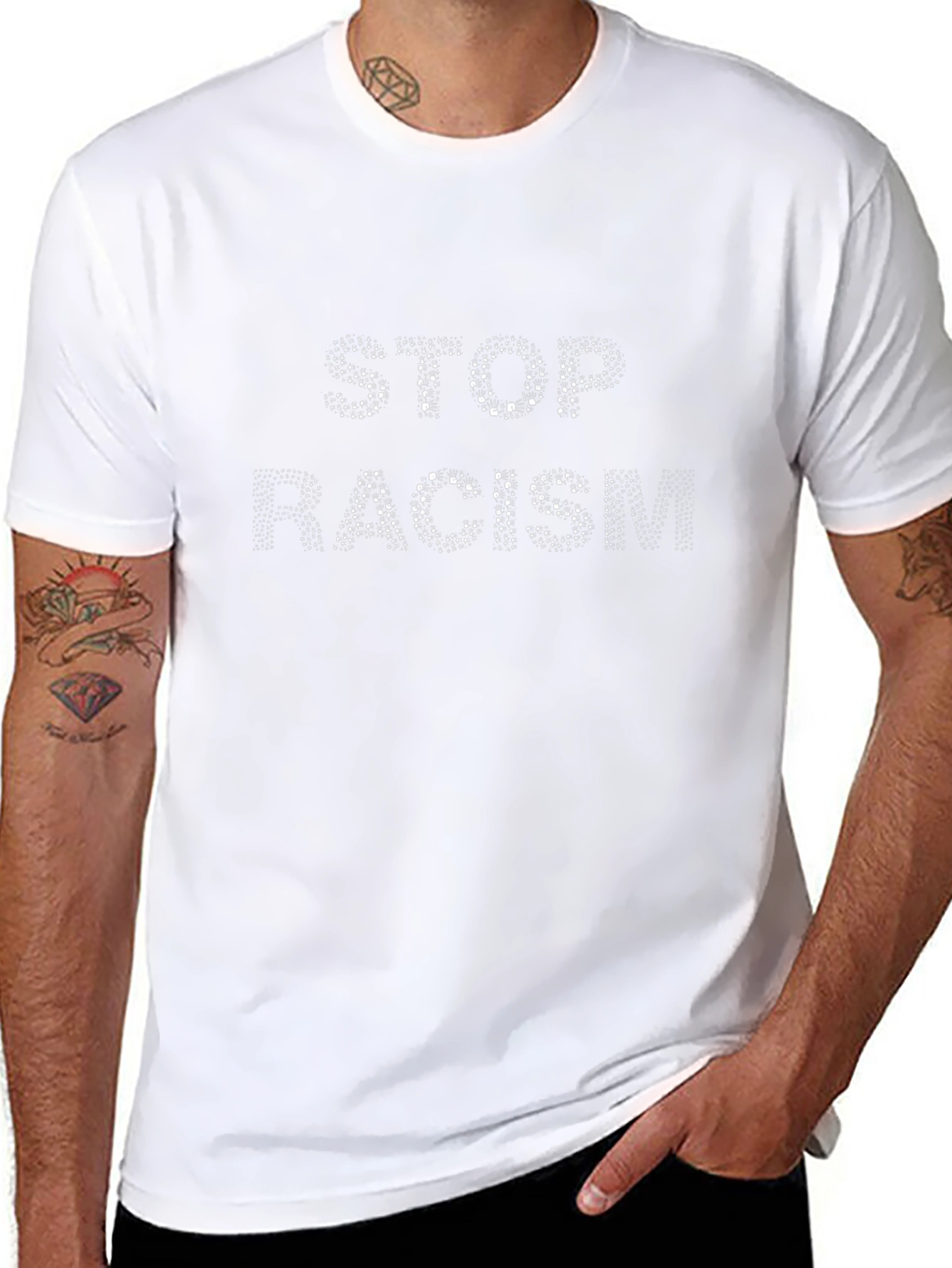Stop Racism Graphic Tee - Black Unisex T-Shirt