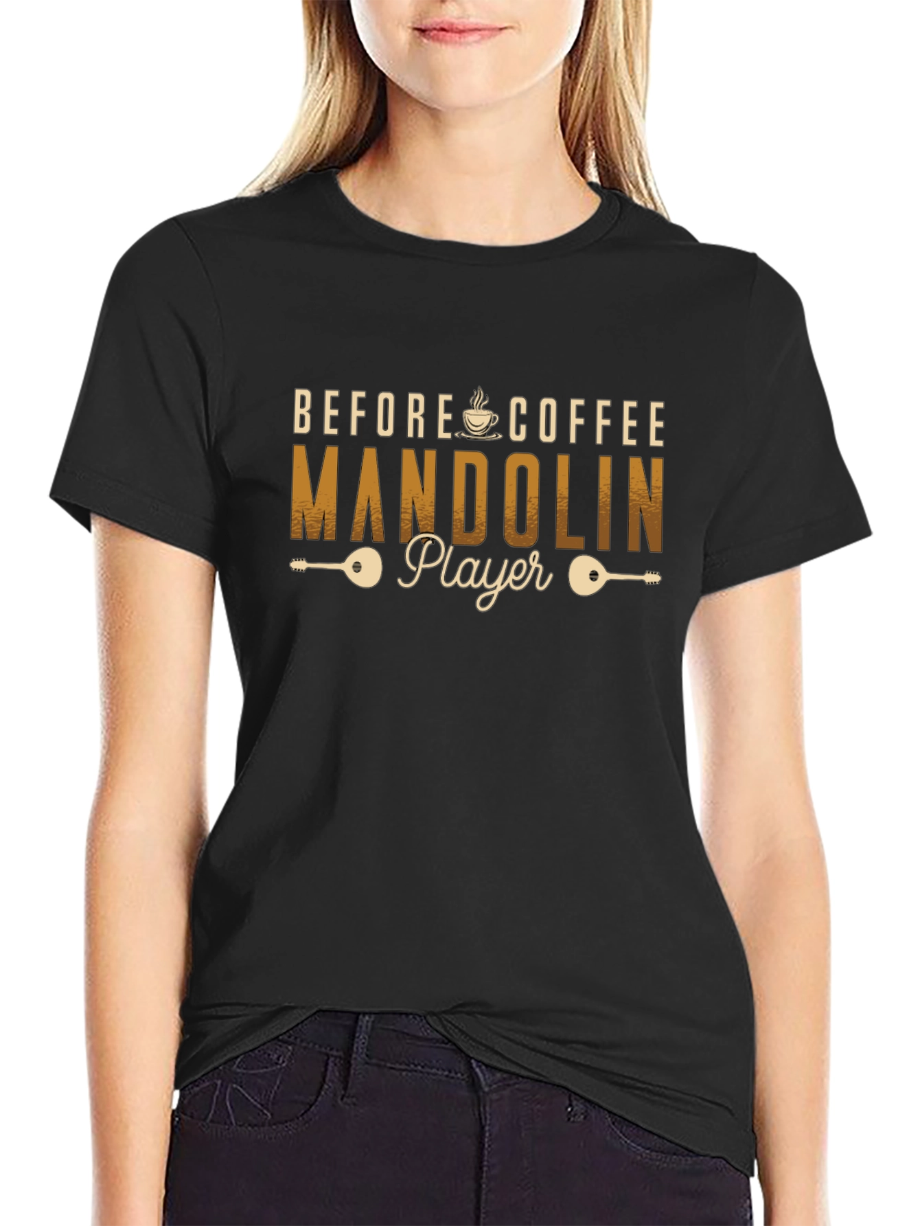 Before Coffee Mandolin Player T-Shirt