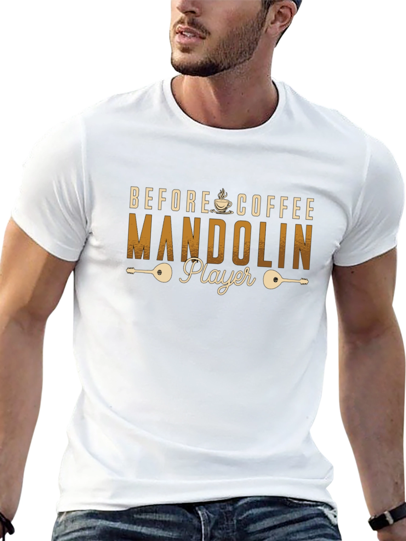 Before Coffee Mandolin Player T-Shirt