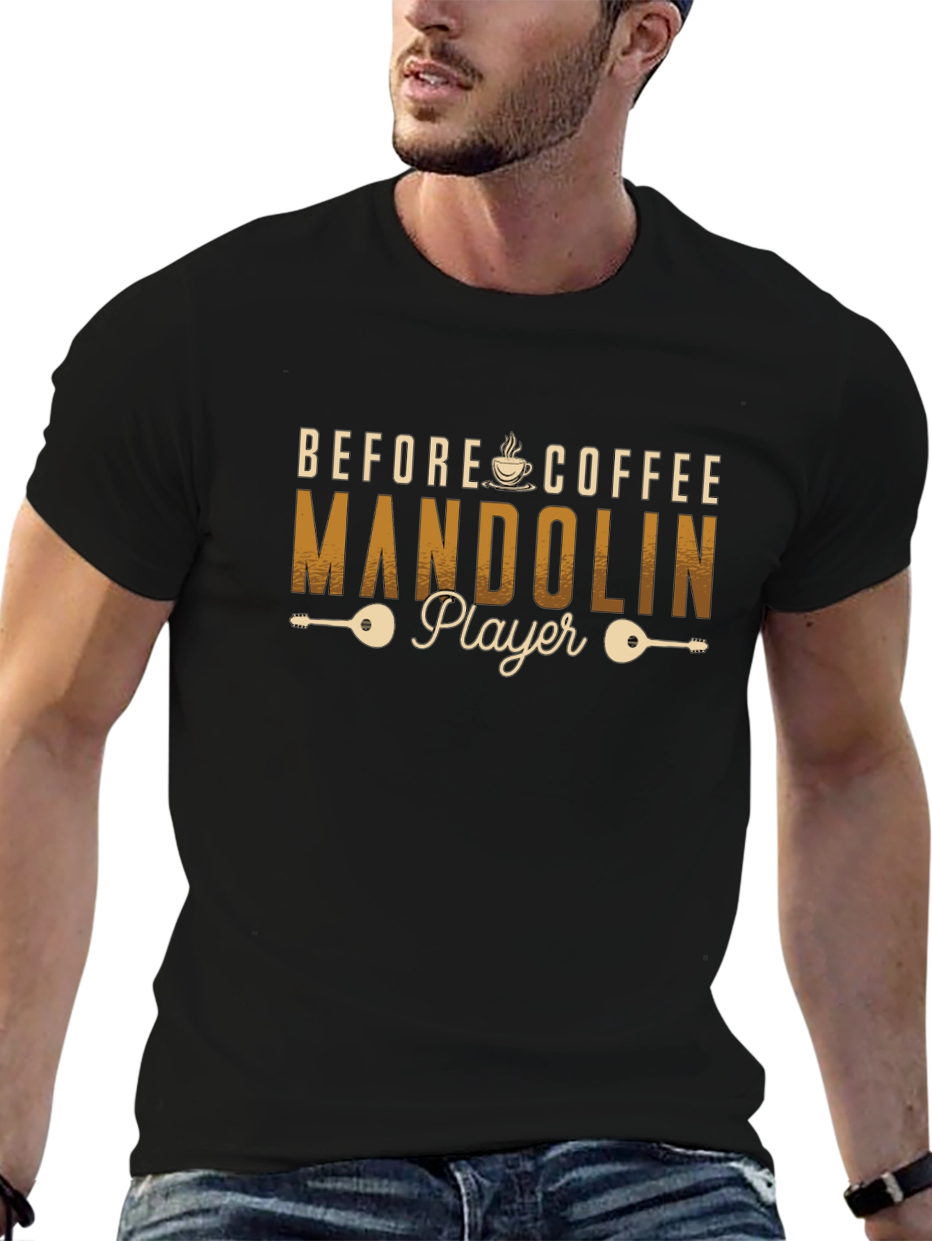 Before Coffee Mandolin Player T-Shirt