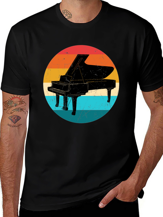 Vintage Piano Sunset Graphic Tee
