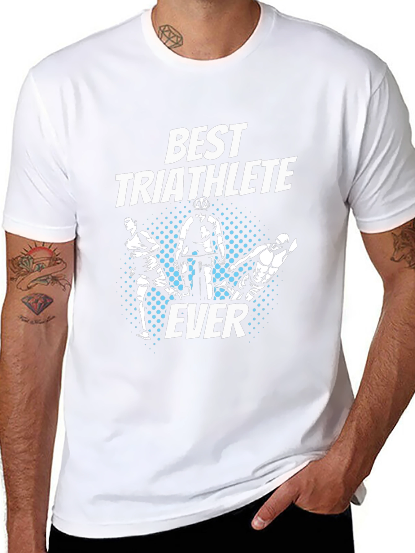 Best Triathlete Ever T-Shirt - Black Cotton Tee