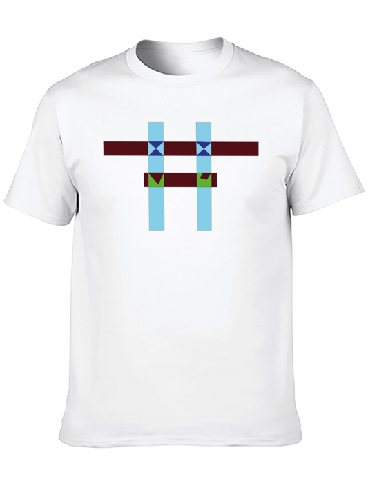 Abstract Geometric Design Black T-Shirt