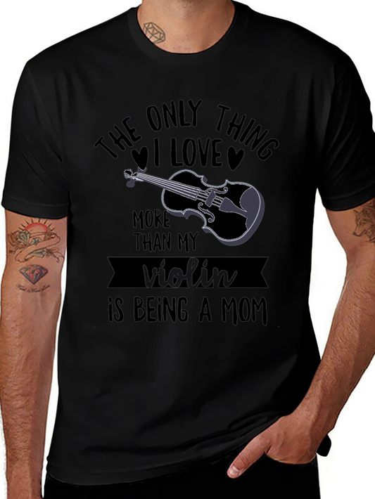 Violin Mom Graphic Tee - Black T-Shirt
