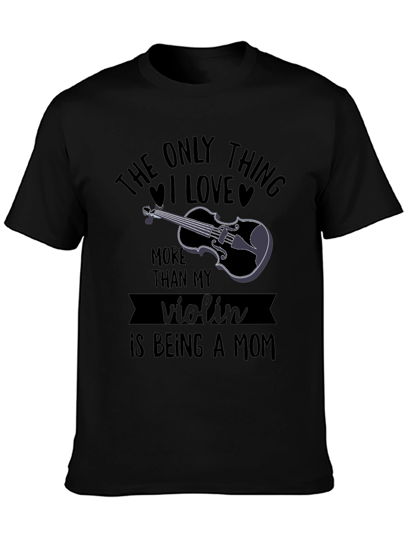 Violin Mom Graphic Tee - Black T-Shirt