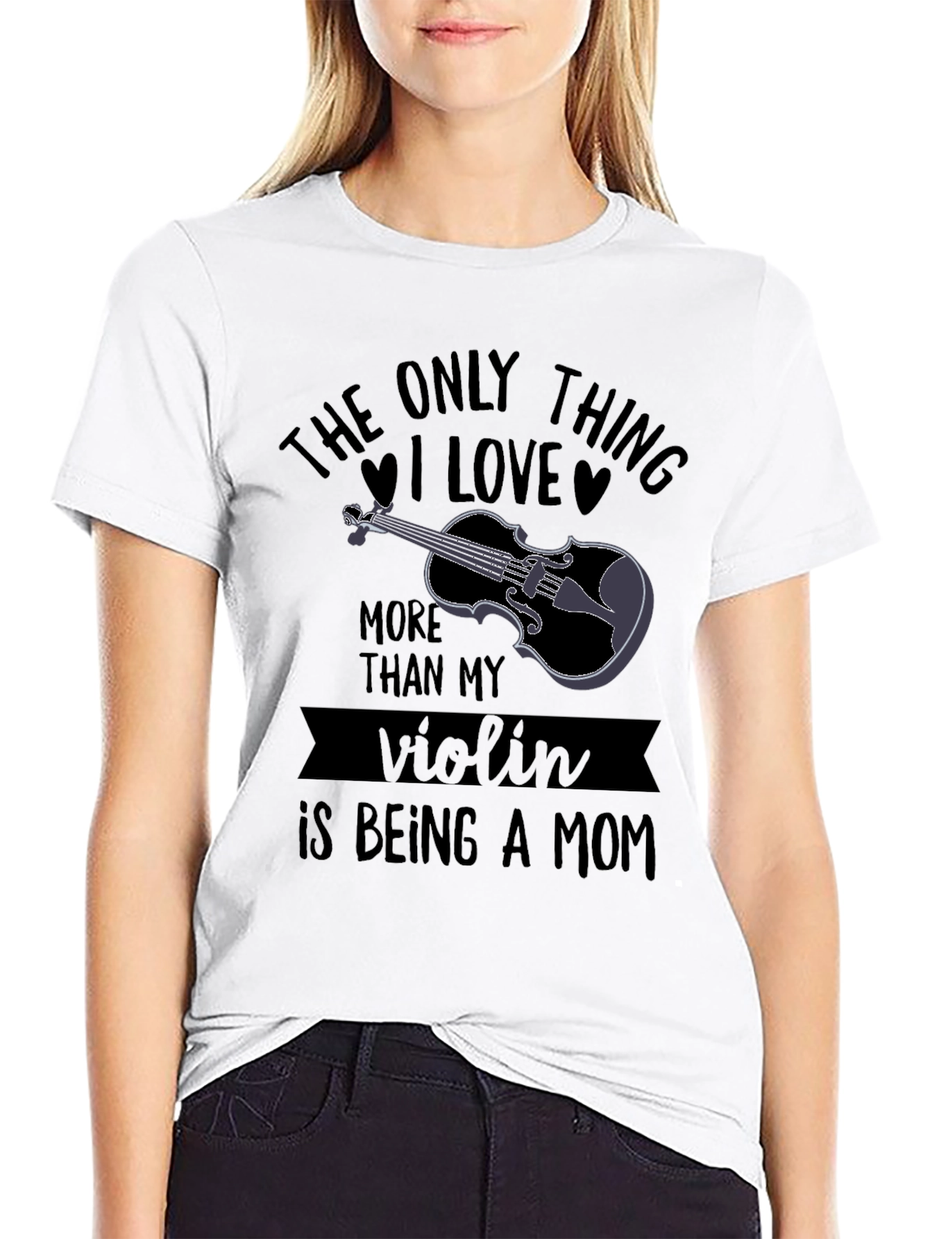 Violin Mom Graphic Tee - Black T-Shirt