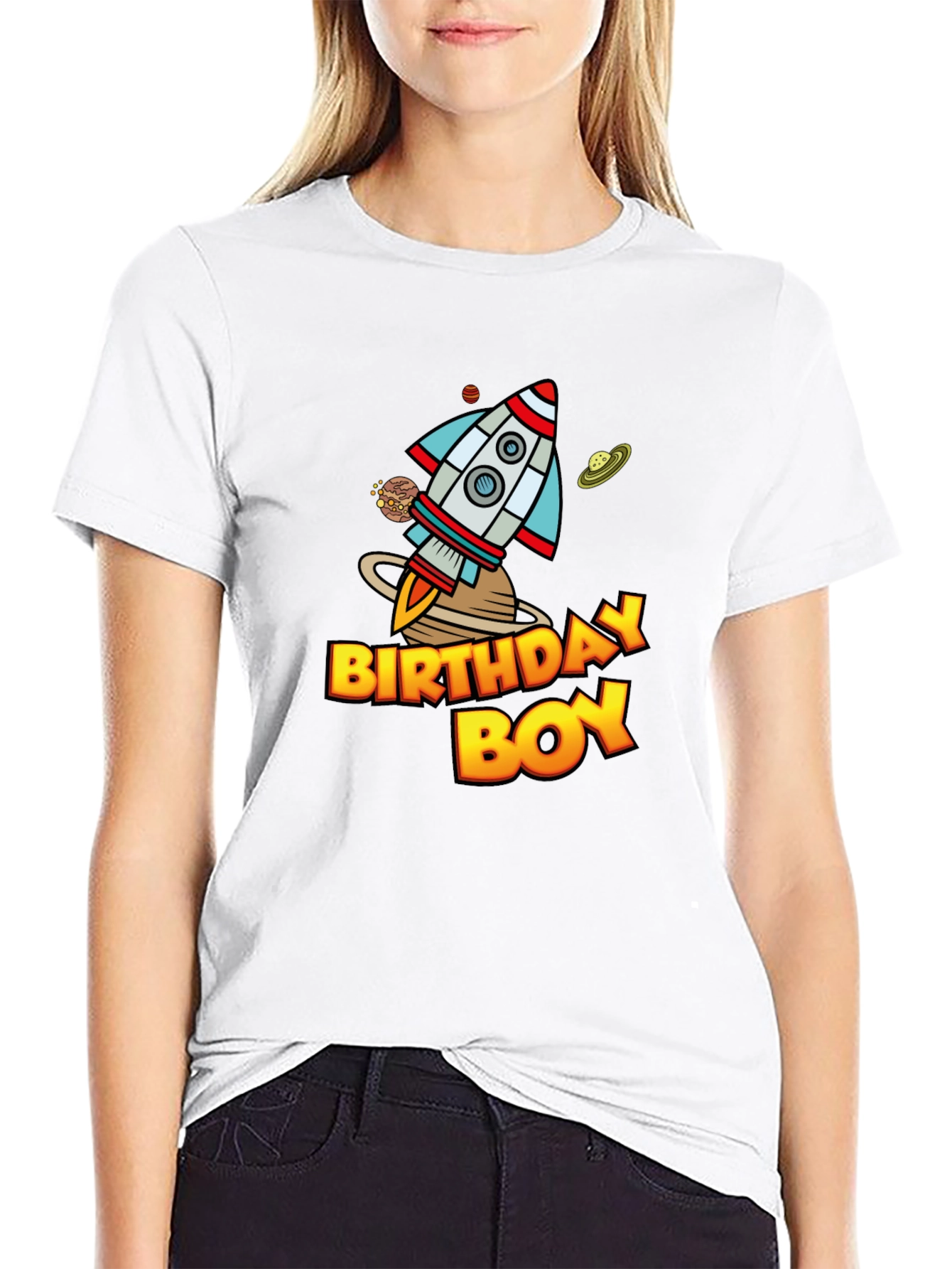 Birthday Boy Space Rocket T-Shirt
