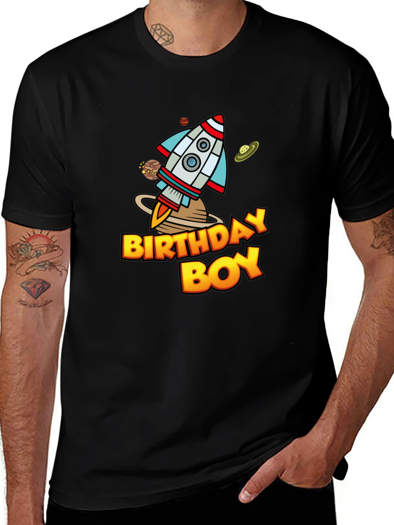 Birthday Boy Space Rocket T-Shirt