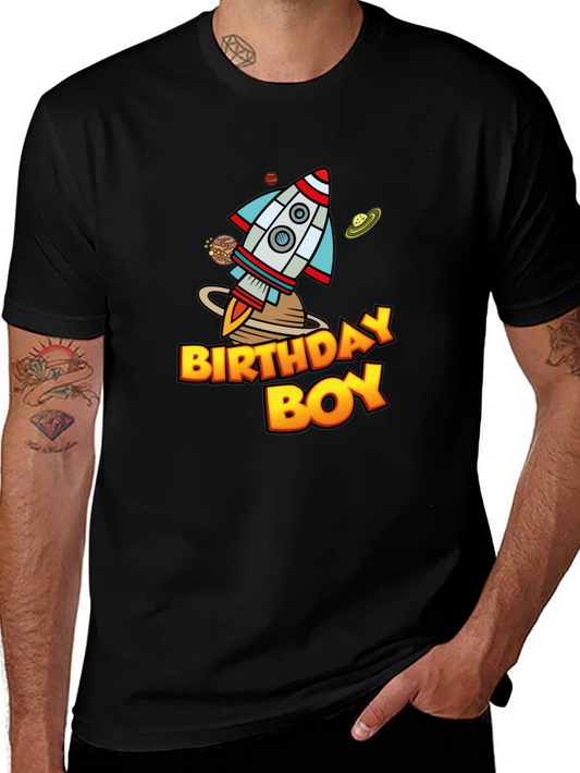 Birthday Boy Space Rocket T-Shirt